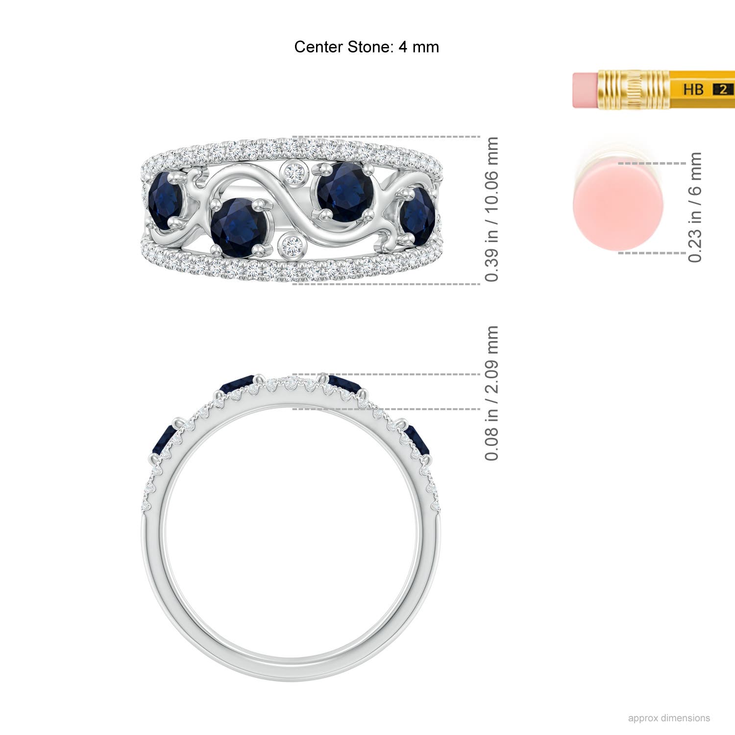 A - Blue Sapphire / 1.64 CT / 14 KT White Gold