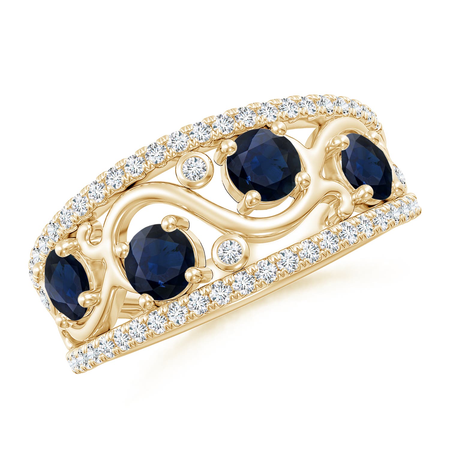 A - Blue Sapphire / 1.64 CT / 14 KT Yellow Gold