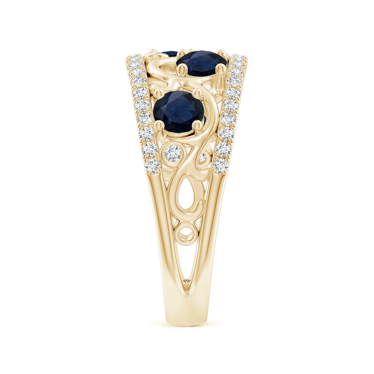 A - Blue Sapphire / 1.64 CT / 14 KT Yellow Gold