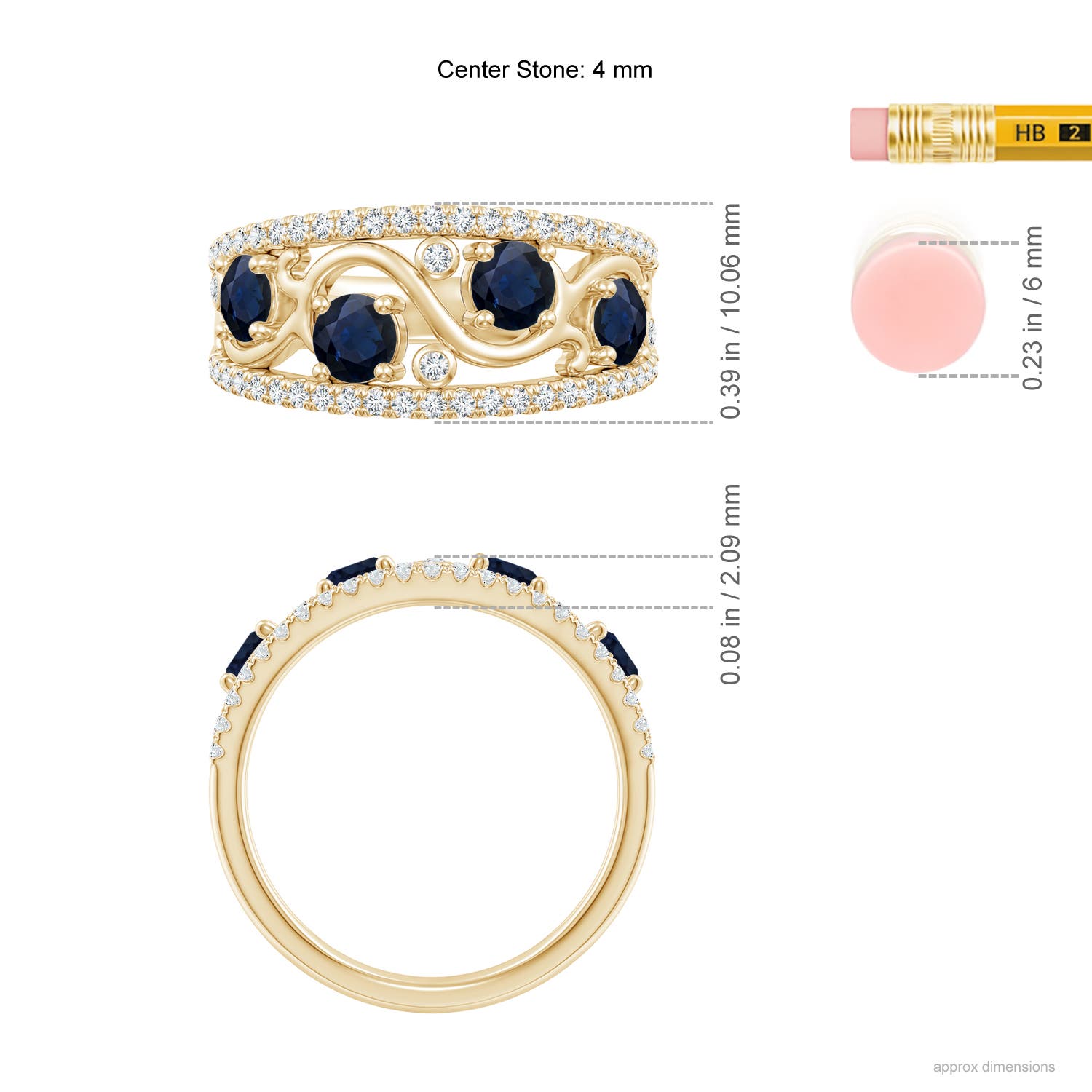 A - Blue Sapphire / 1.64 CT / 14 KT Yellow Gold