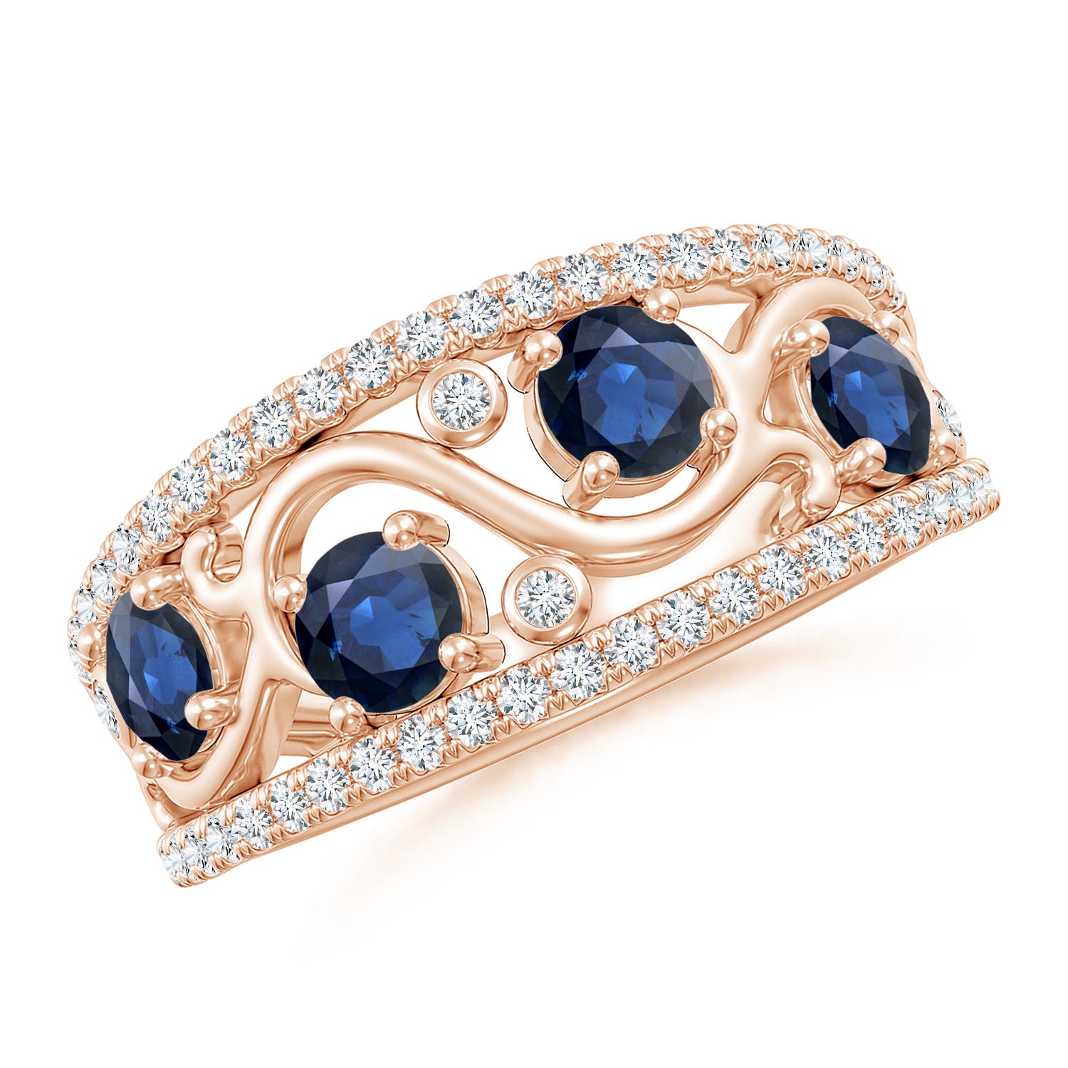 AA - Blue Sapphire / 1.64 CT / 14 KT Rose Gold