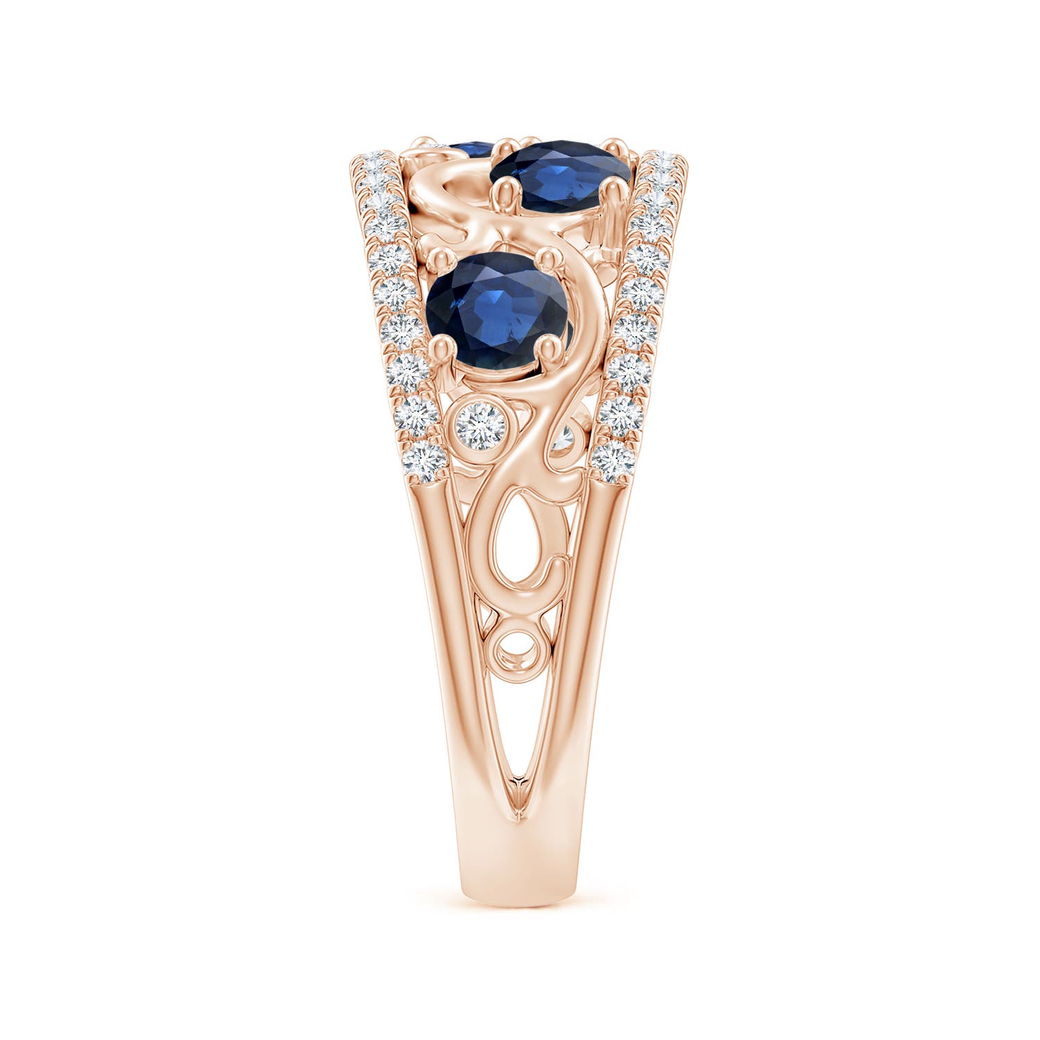 AA - Blue Sapphire / 1.64 CT / 14 KT Rose Gold