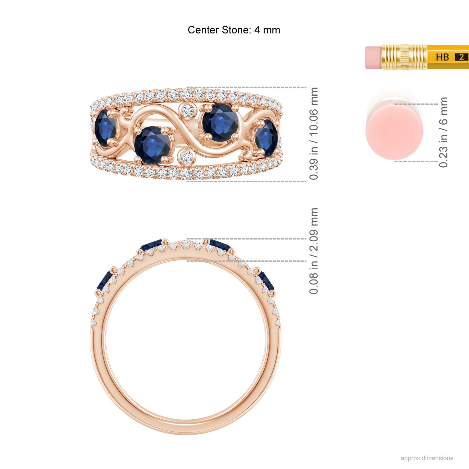 AA - Blue Sapphire / 1.64 CT / 14 KT Rose Gold