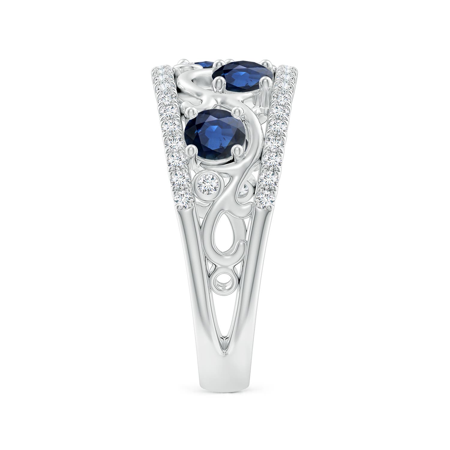 AA - Blue Sapphire / 1.64 CT / 14 KT White Gold