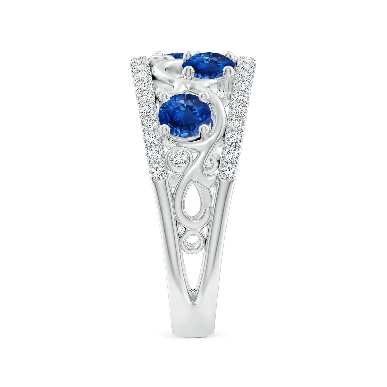 AAA - Blue Sapphire / 1.64 CT / 14 KT White Gold