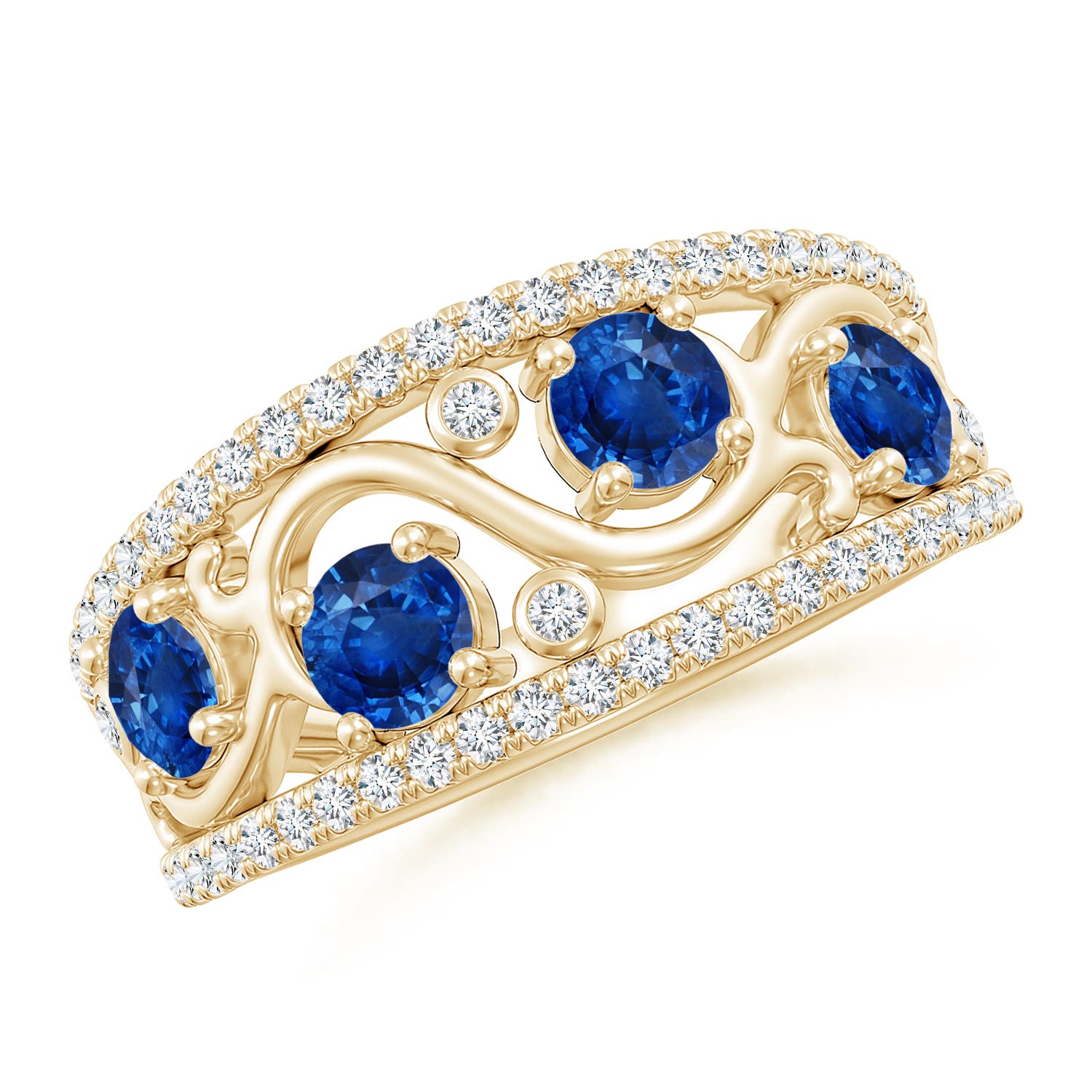 AAA - Blue Sapphire / 1.64 CT / 14 KT Yellow Gold