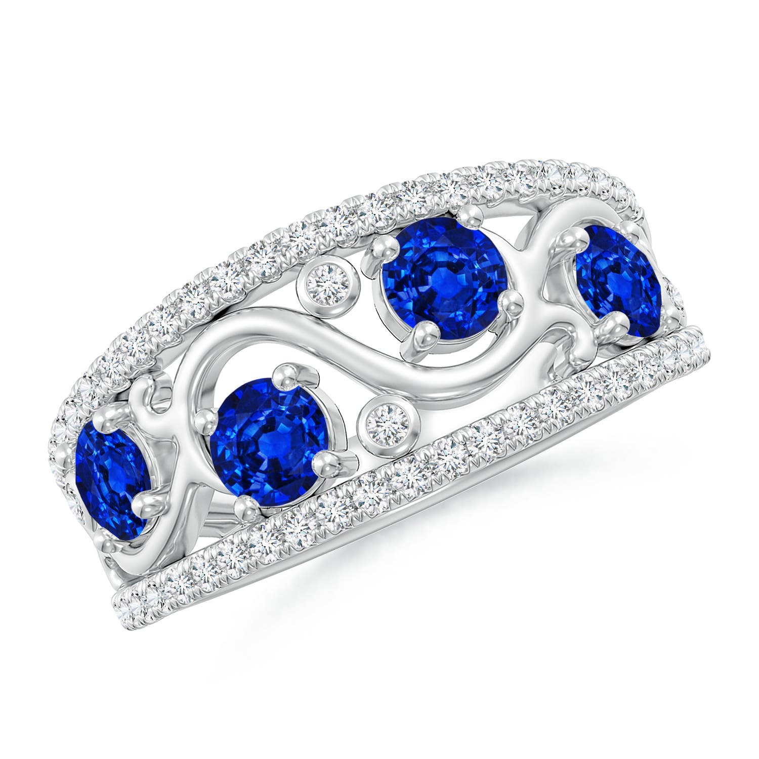 AAAA - Blue Sapphire / 1.64 CT / 14 KT White Gold