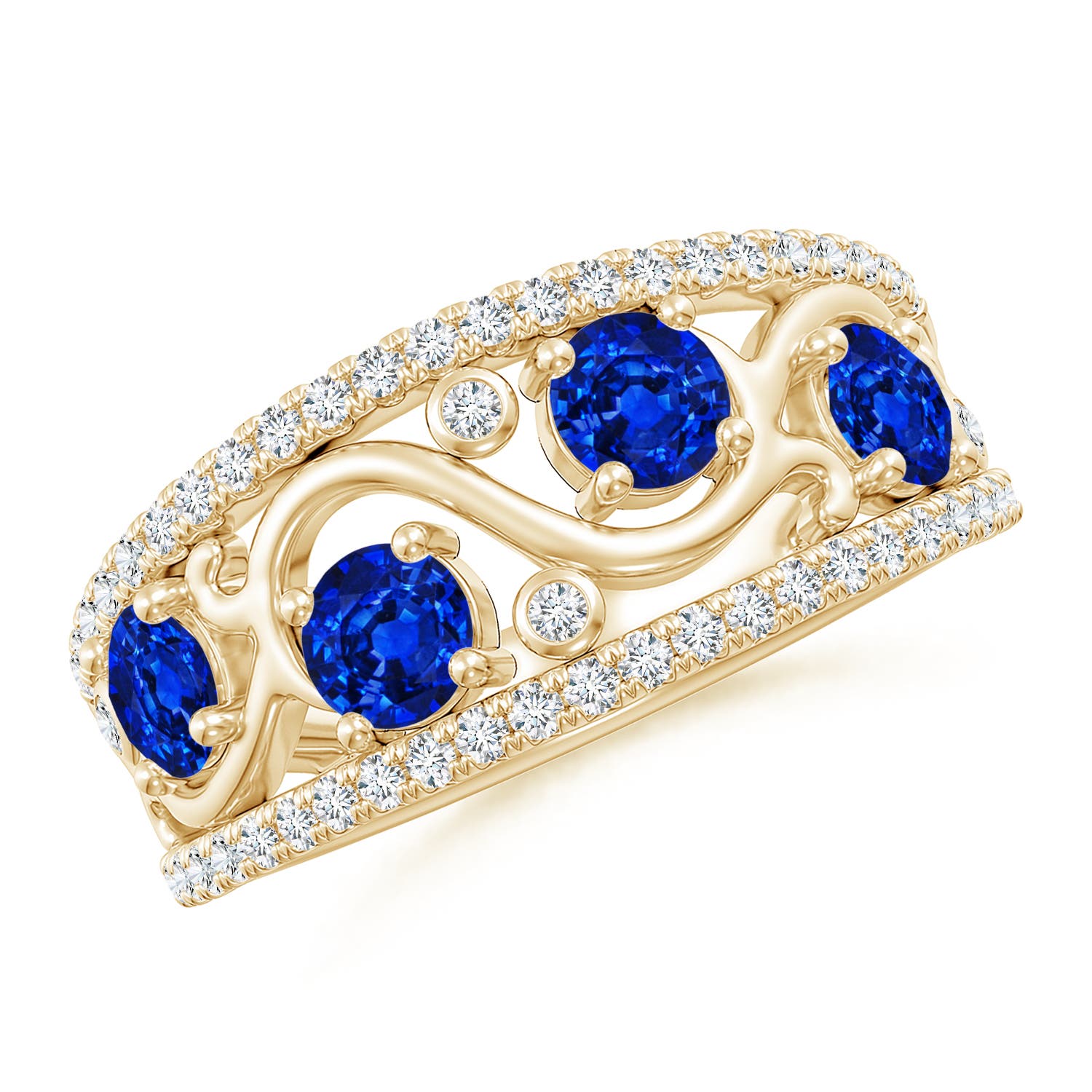 AAAA - Blue Sapphire / 1.64 CT / 14 KT Yellow Gold