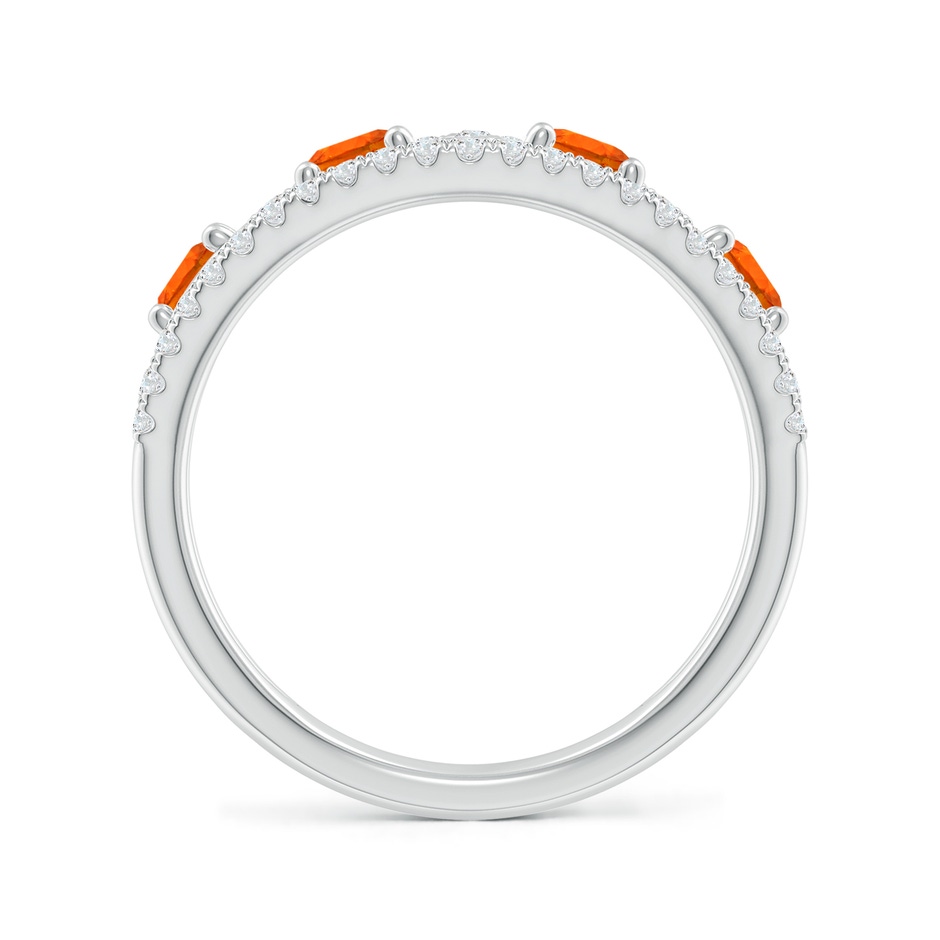 4mm AAA Nature Inspired Round Spessartite & Diamond Filigree Band in White Gold side-1