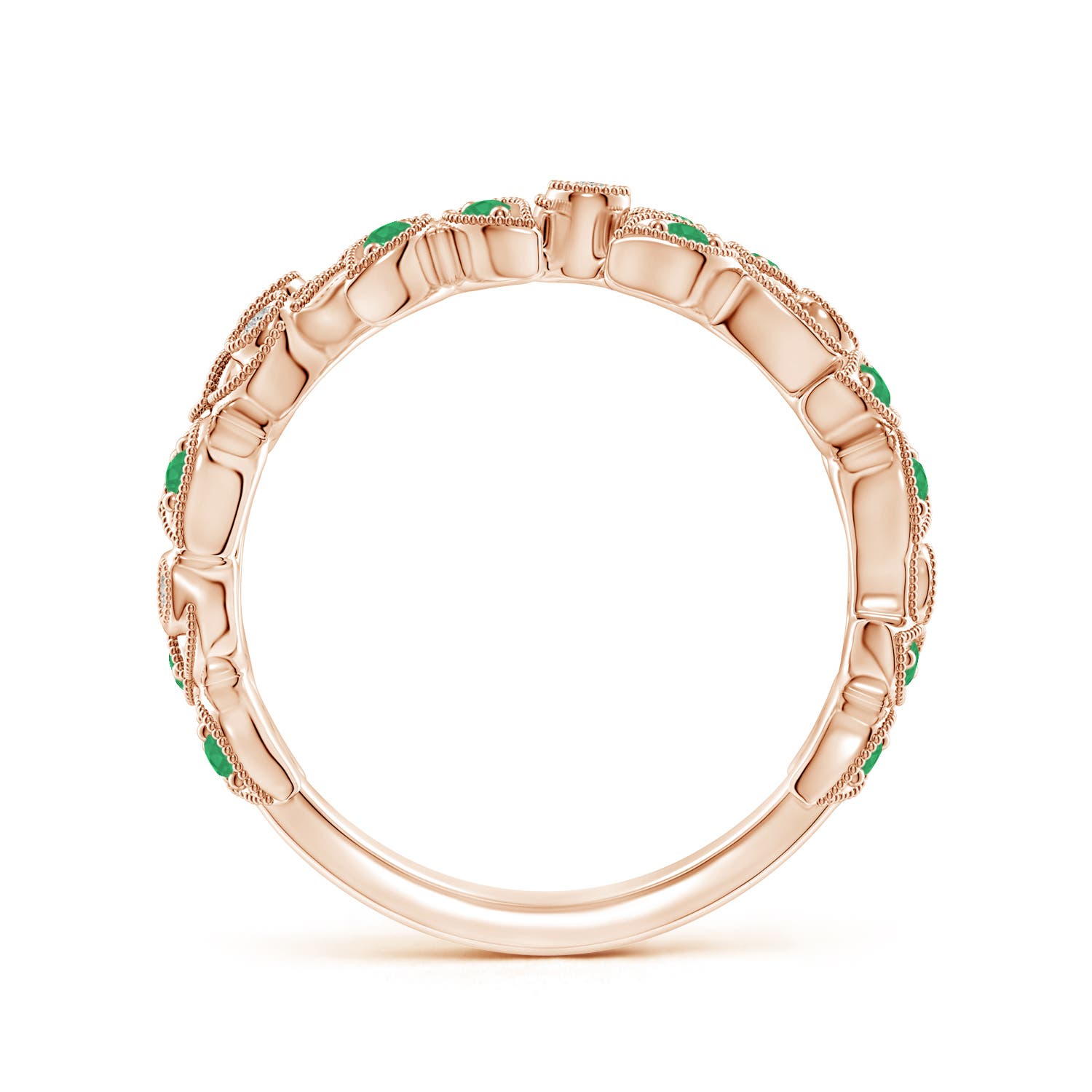 A - Emerald / 0.33 CT / 14 KT Rose Gold