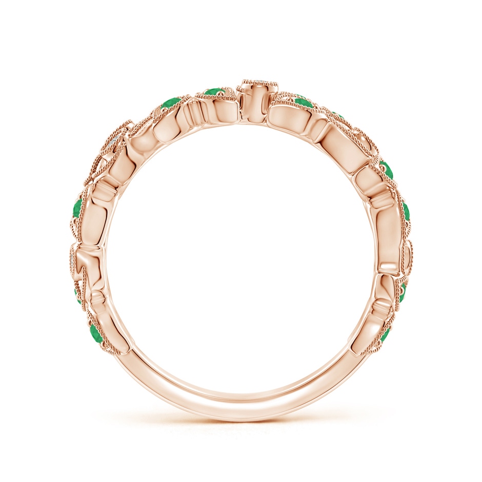 1.3mm A Nature Inspired Round Emerald & Diamond Vine Band in Rose Gold product image
