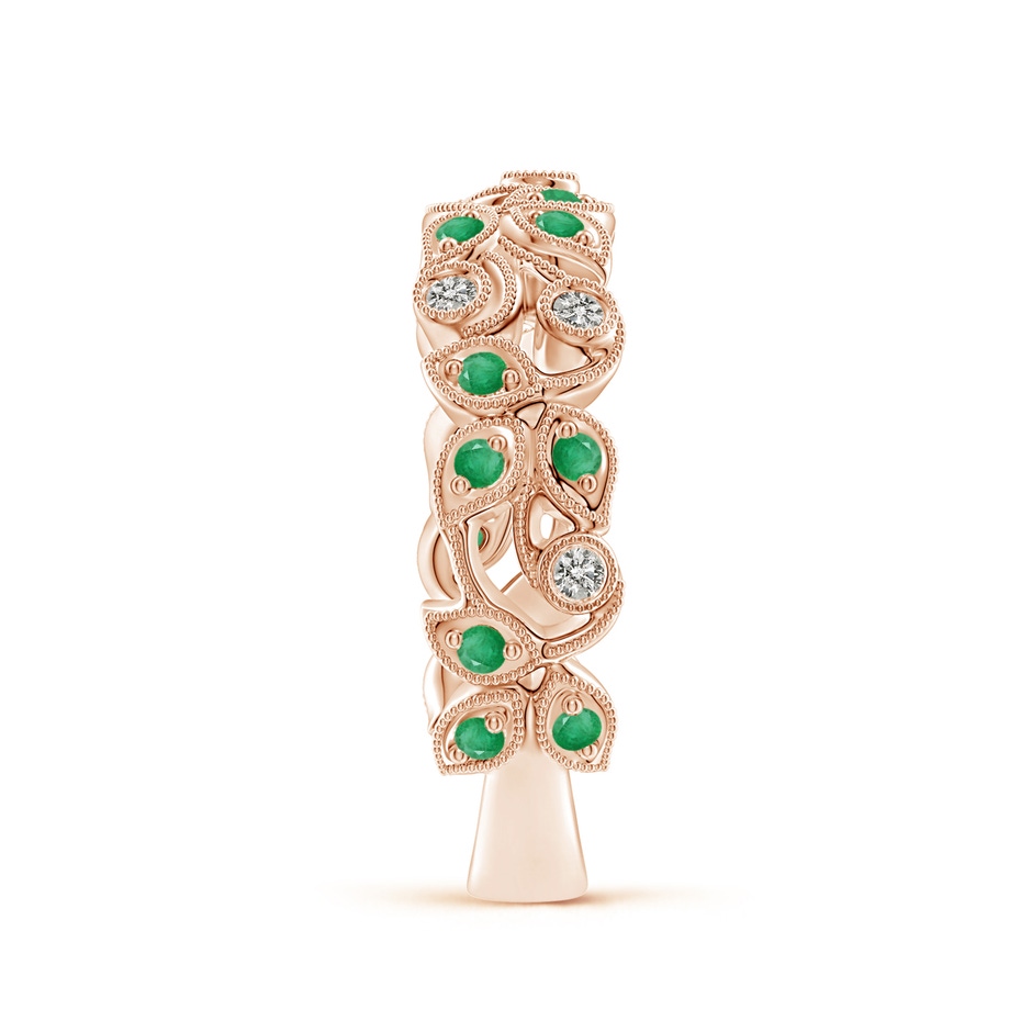 1.3mm A Nature Inspired Round Emerald & Diamond Vine Band in Rose Gold product image