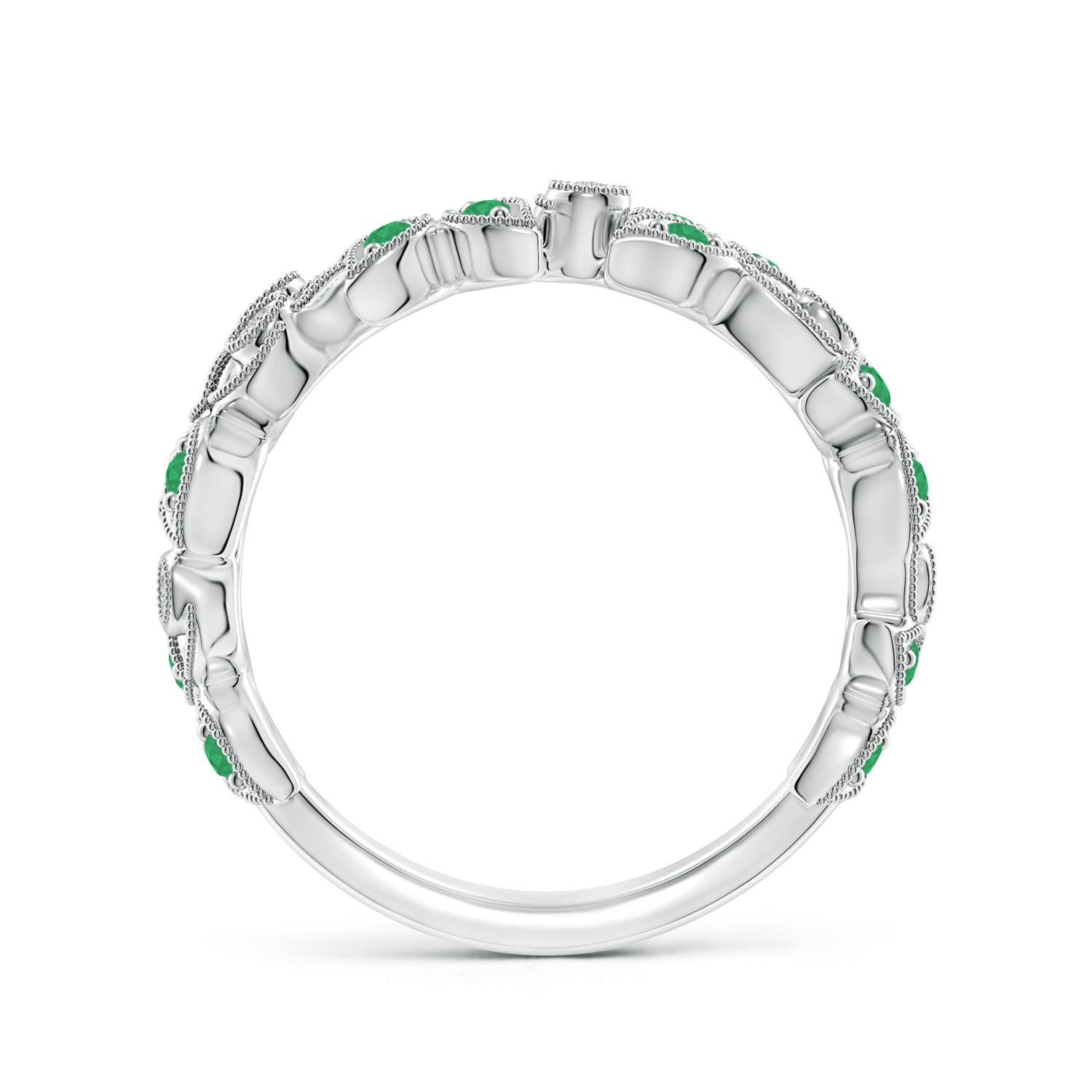 A - Emerald / 0.33 CT / 14 KT White Gold