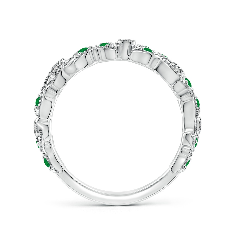 1.3mm AA Nature Inspired Round Emerald & Diamond Vine Band in White Gold product image