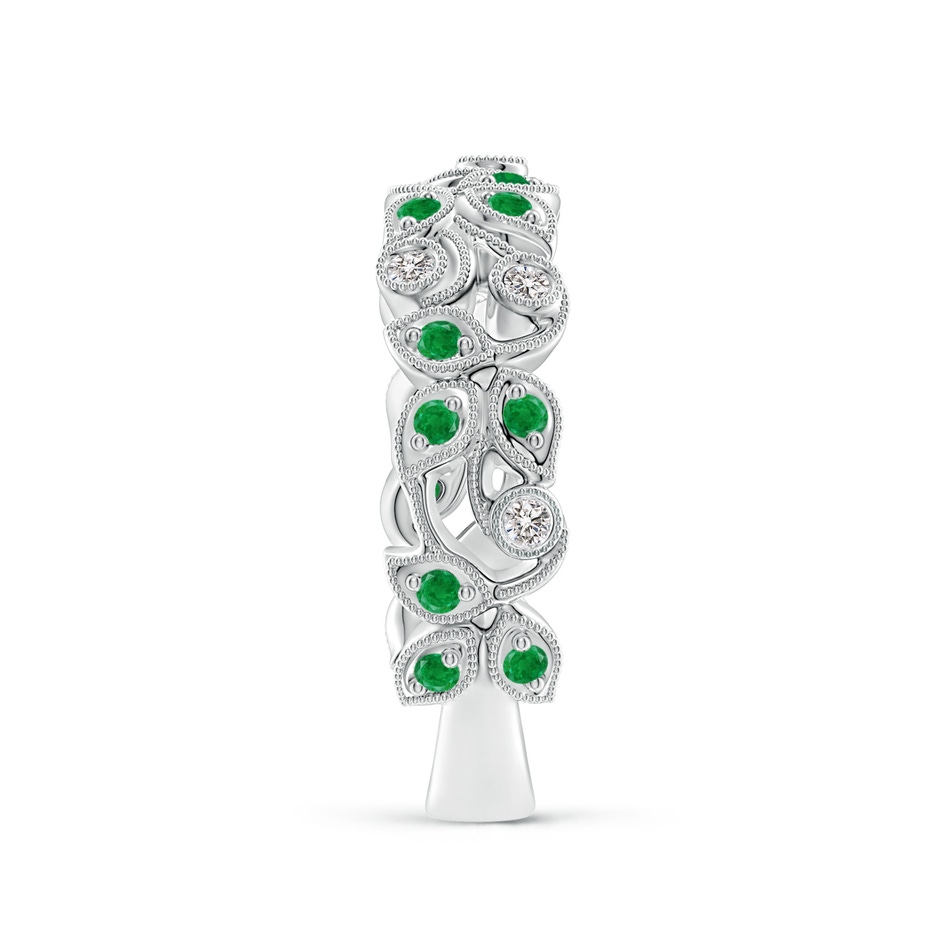1.3mm AA Nature Inspired Round Emerald & Diamond Vine Band in White Gold product image