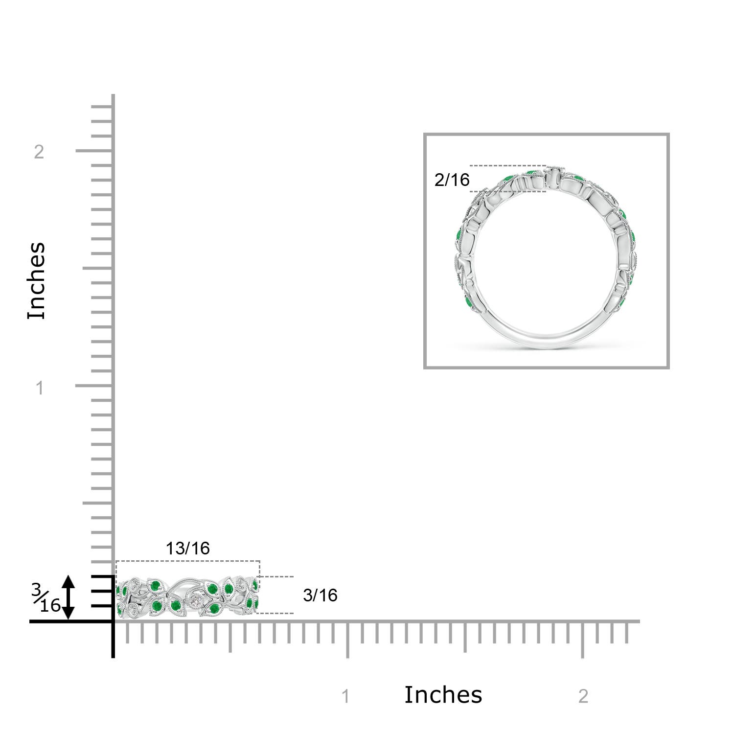 AA - Emerald / 0.33 CT / 14 KT White Gold