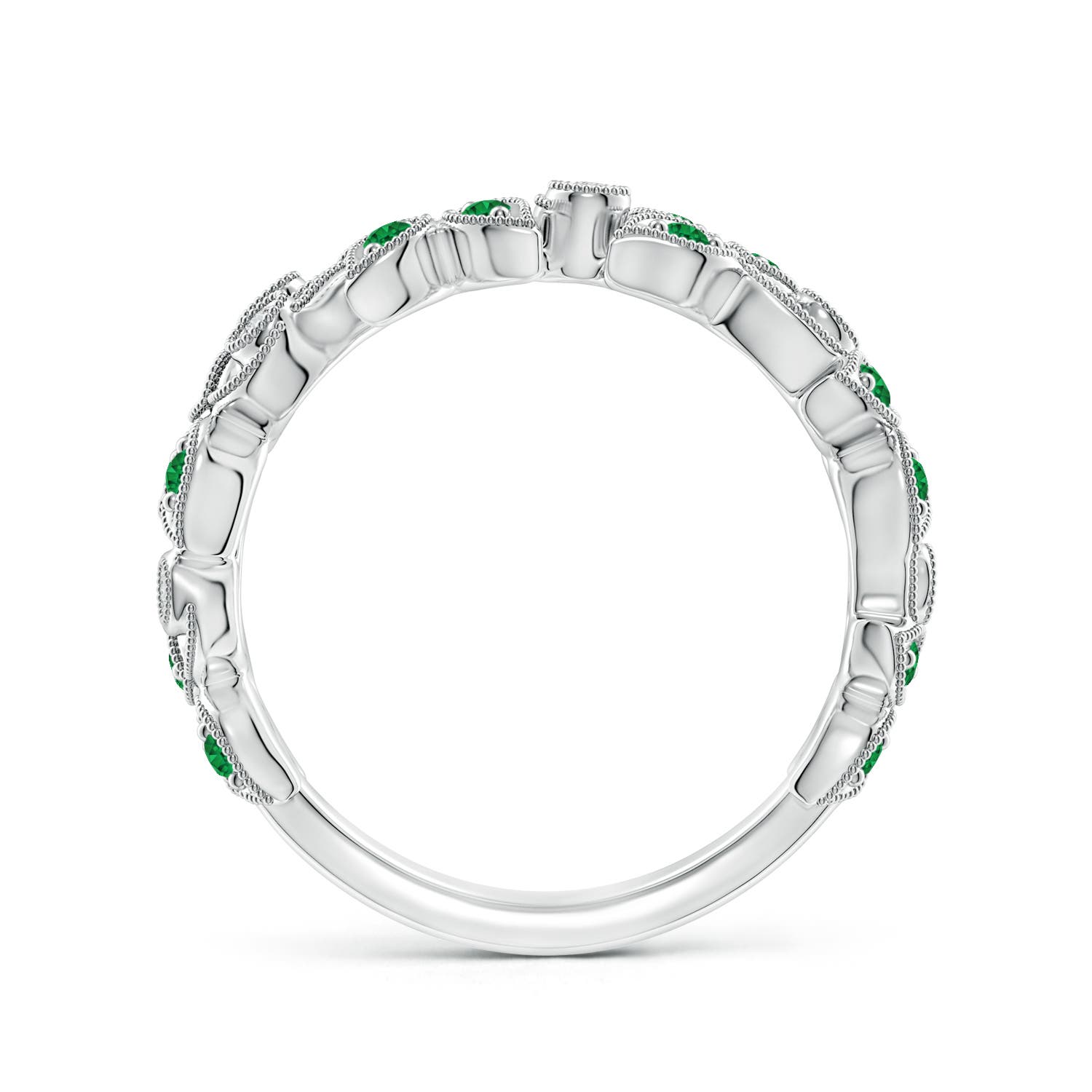 AAA - Emerald / 0.33 CT / 14 KT White Gold