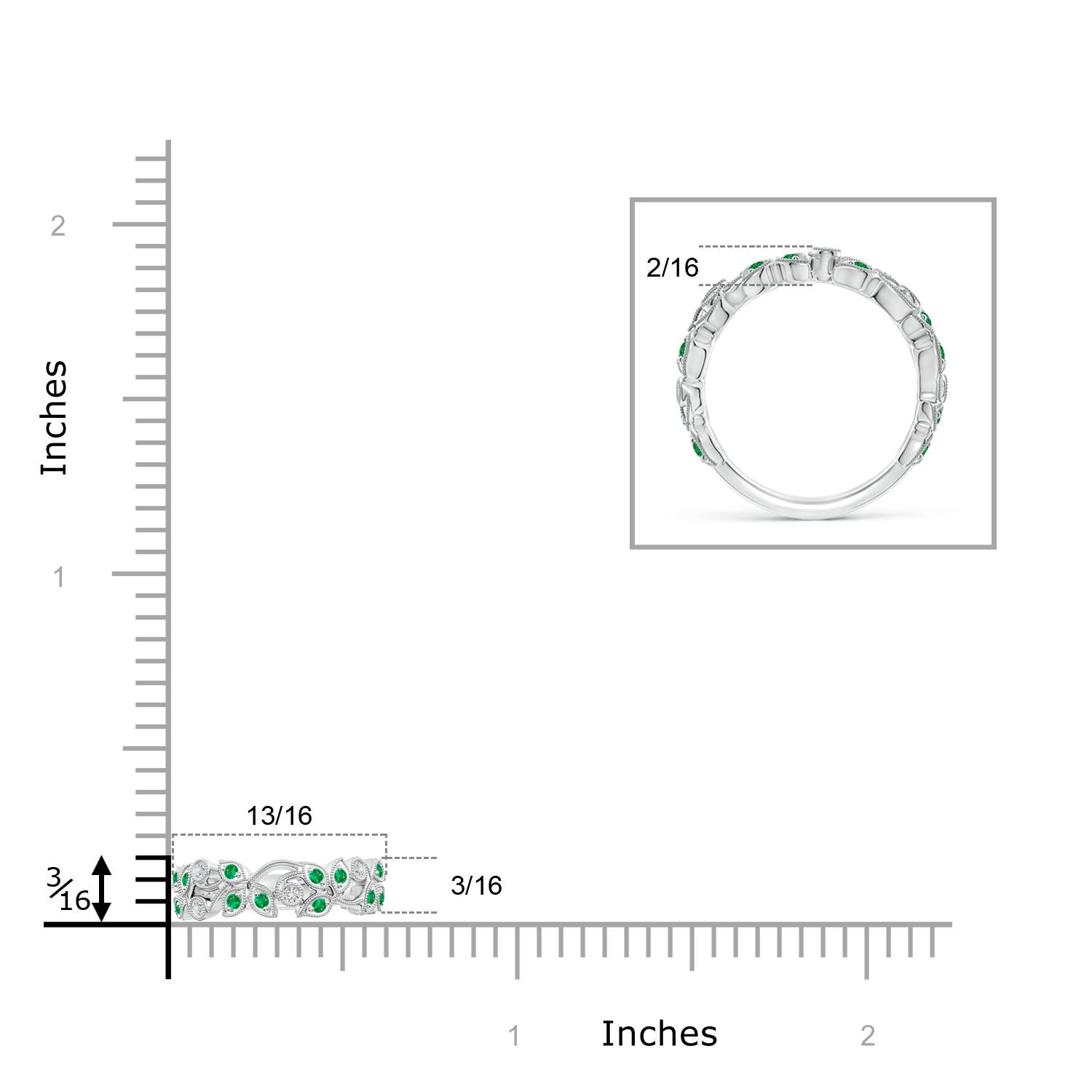 AAA - Emerald / 0.33 CT / 14 KT White Gold