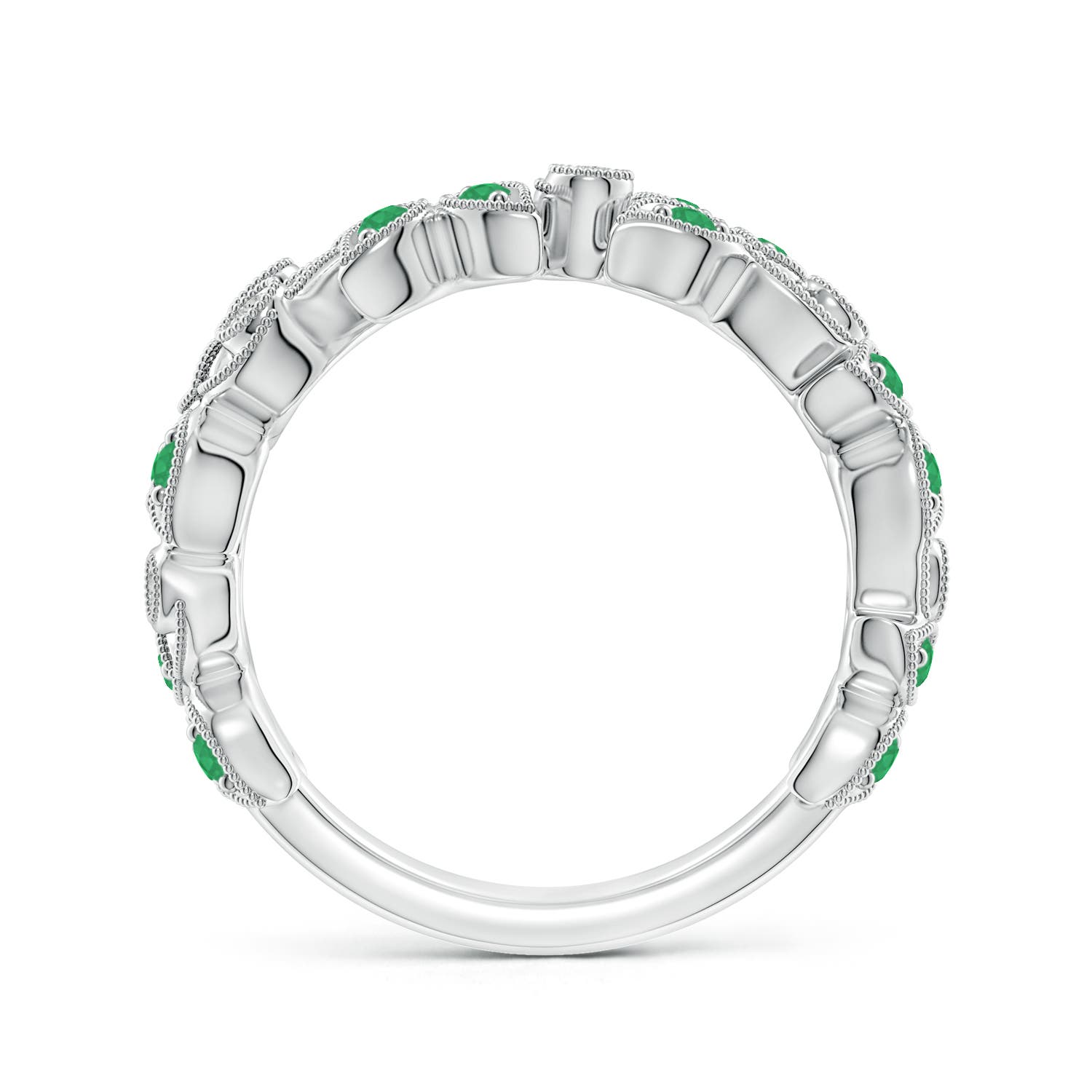 A - Emerald / 0.41 CT / 14 KT White Gold