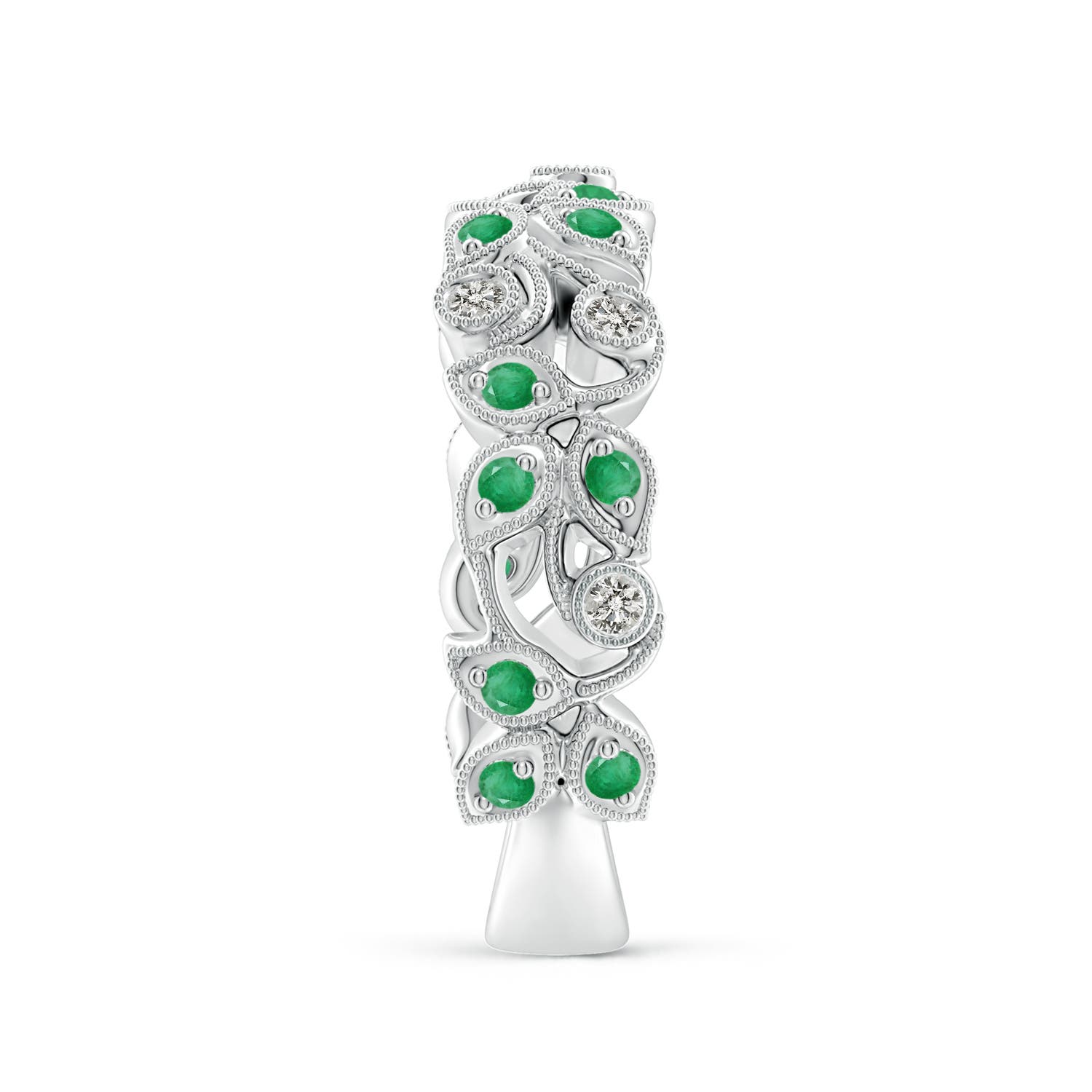 A - Emerald / 0.41 CT / 14 KT White Gold