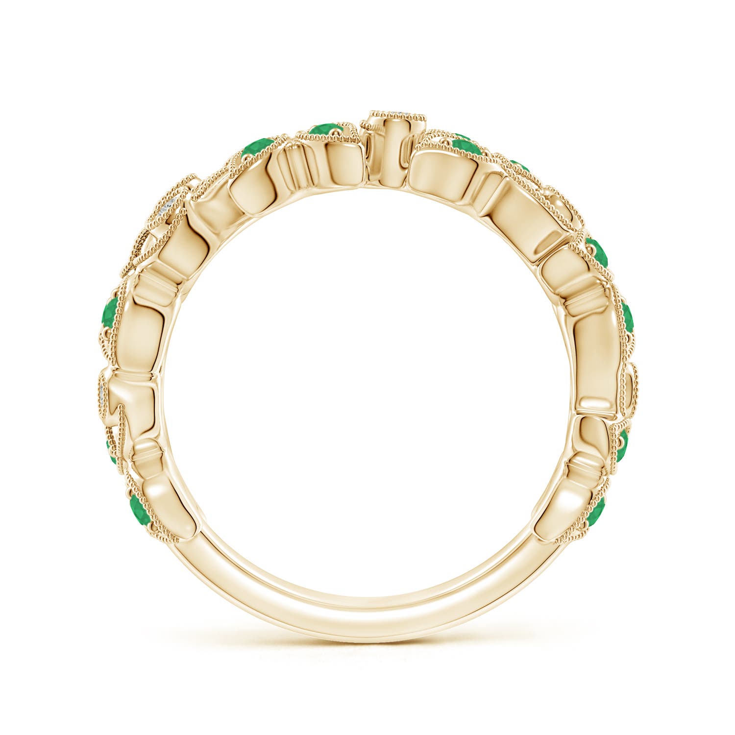 A - Emerald / 0.41 CT / 14 KT Yellow Gold