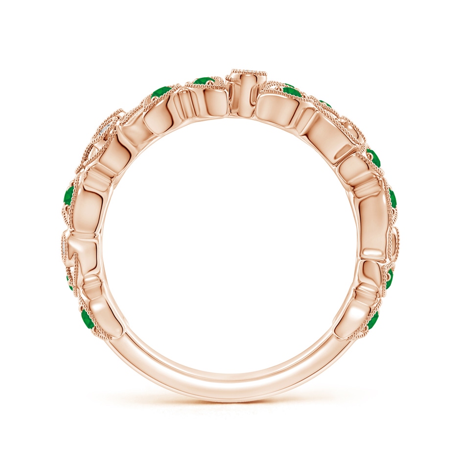 1.5mm AA Nature Inspired Round Emerald & Diamond Vine Band in Rose Gold product image