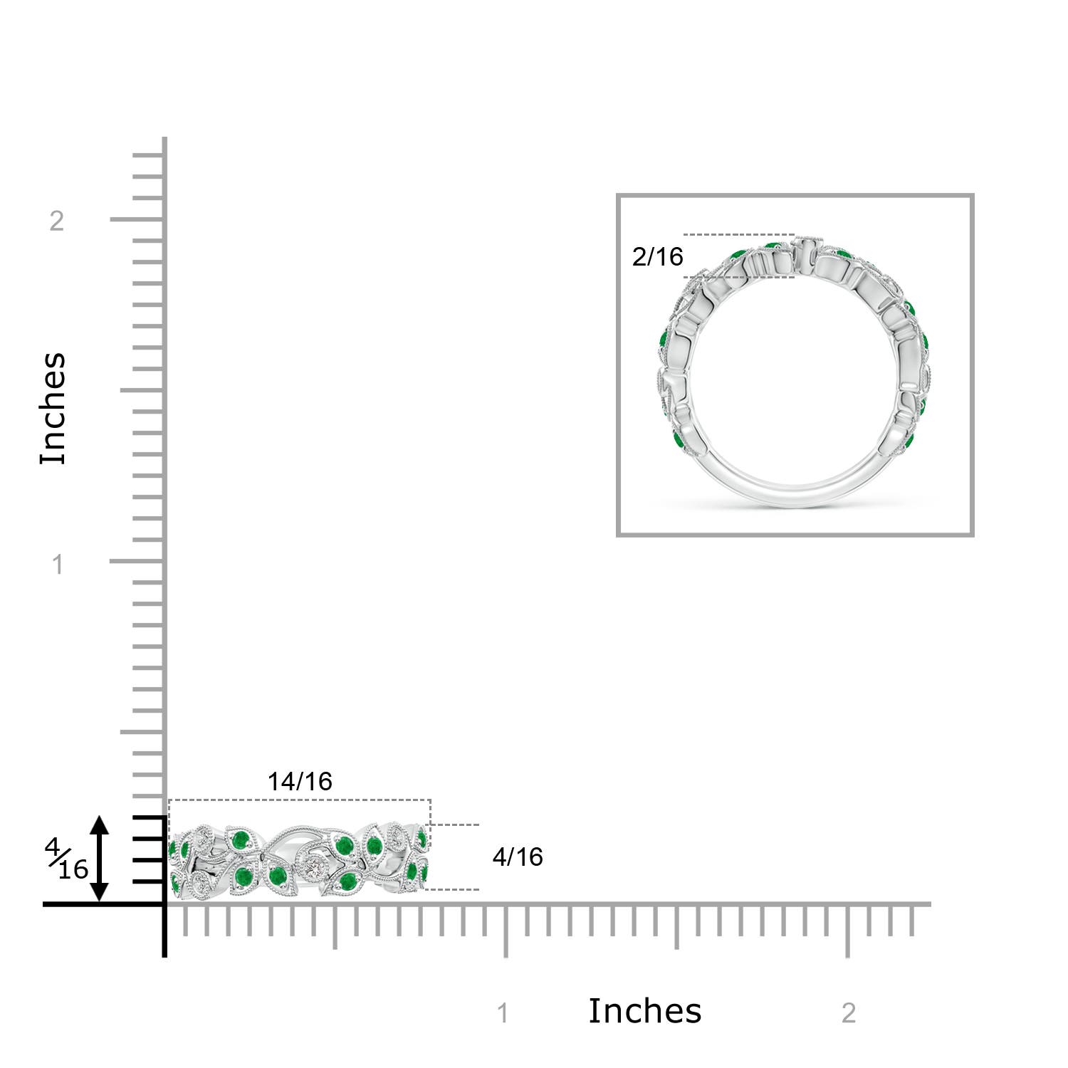 AA - Emerald / 0.41 CT / 14 KT White Gold