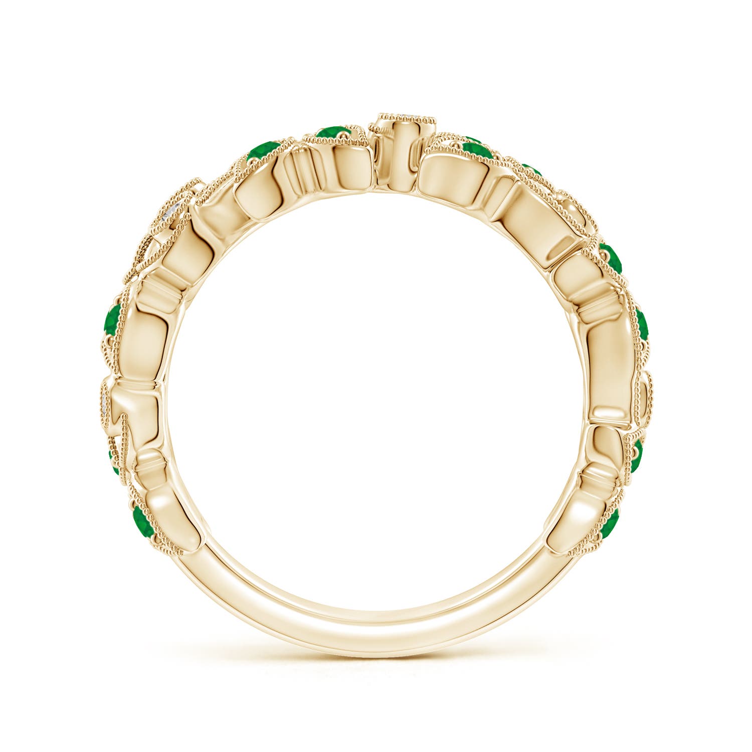 AA - Emerald / 0.41 CT / 14 KT Yellow Gold