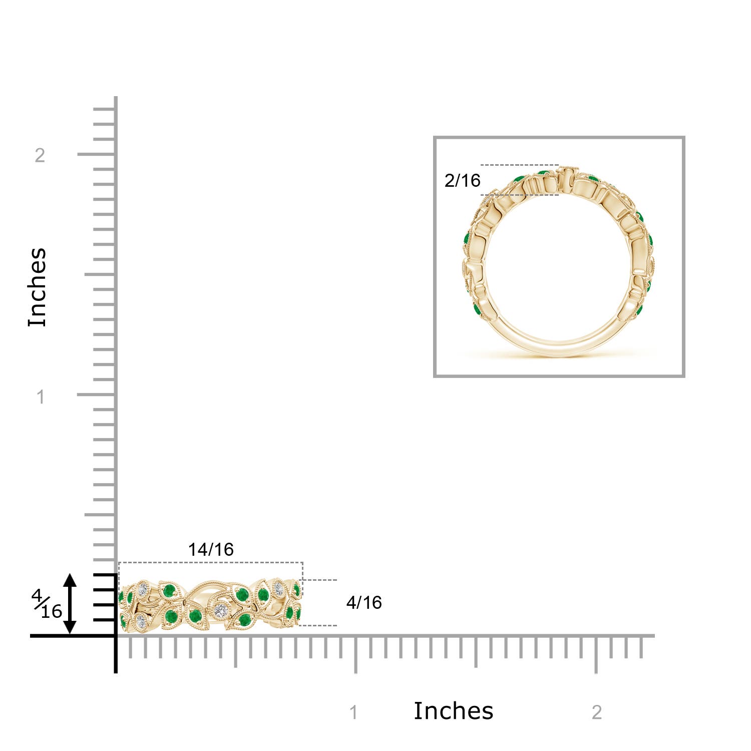 AA - Emerald / 0.41 CT / 14 KT Yellow Gold