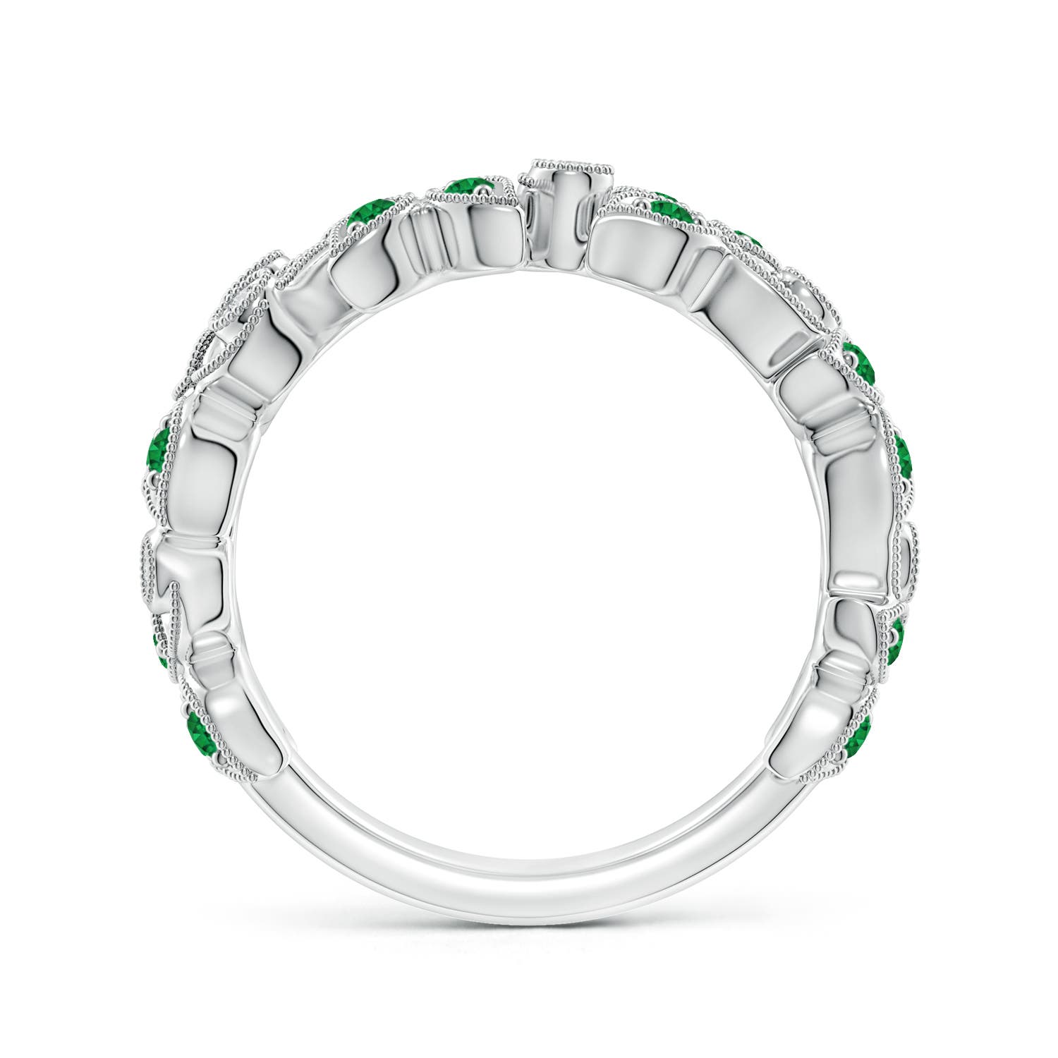 AAA - Emerald / 0.41 CT / 14 KT White Gold