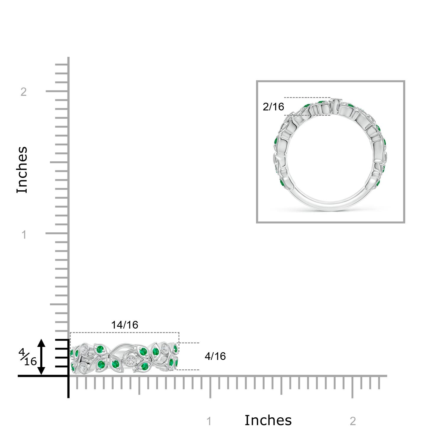 AAA - Emerald / 0.41 CT / 14 KT White Gold