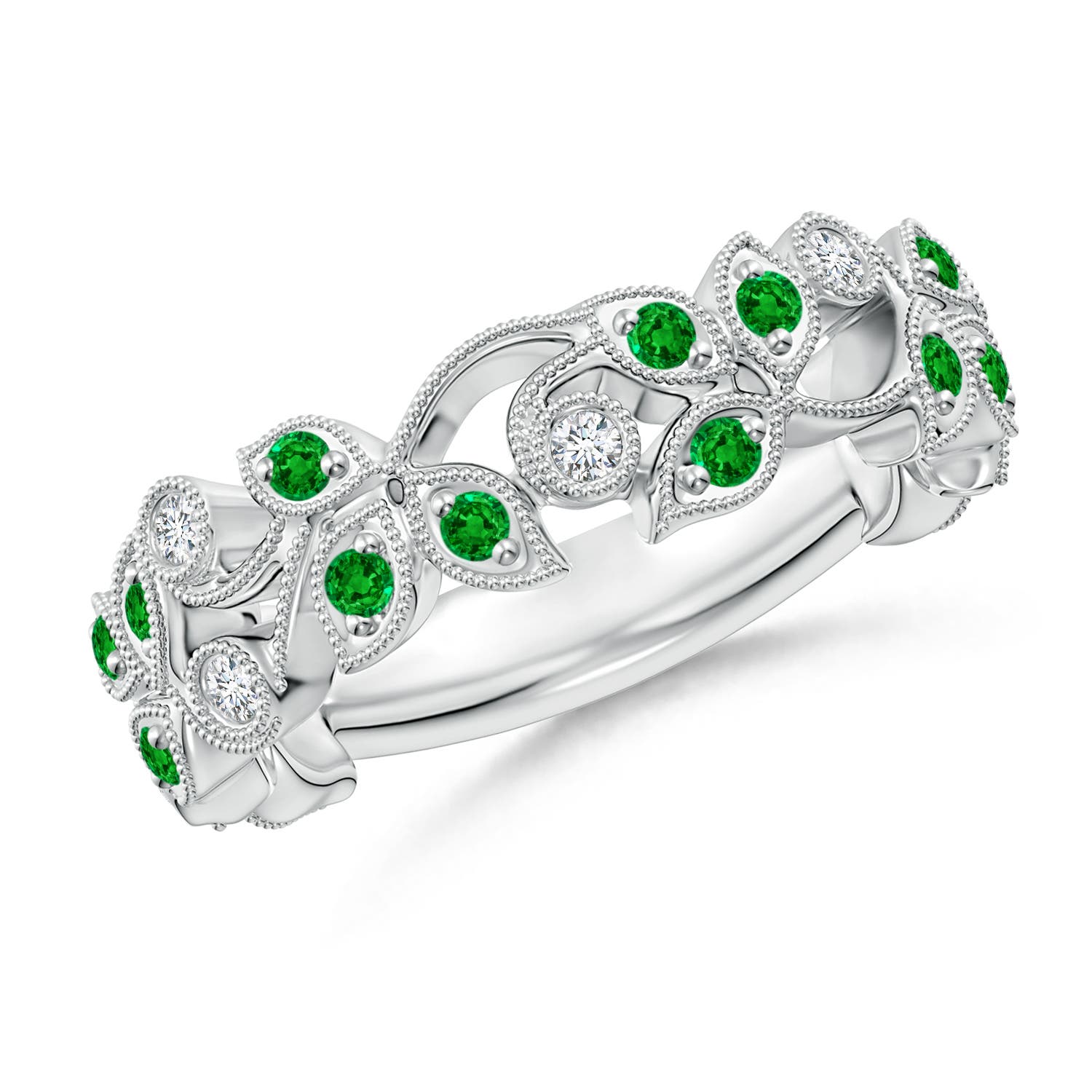 AAAA - Emerald / 0.41 CT / 14 KT White Gold