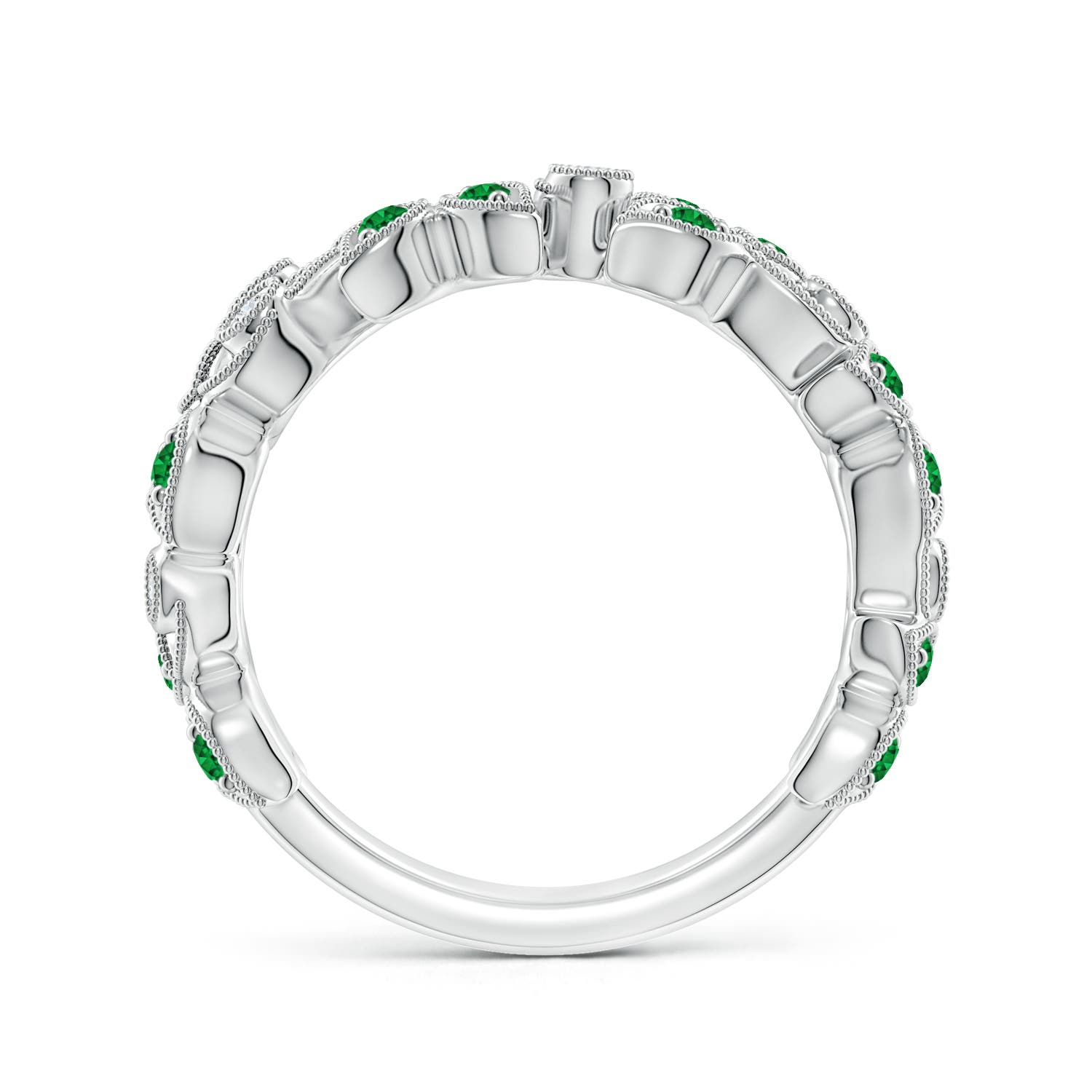 AAAA - Emerald / 0.41 CT / 14 KT White Gold