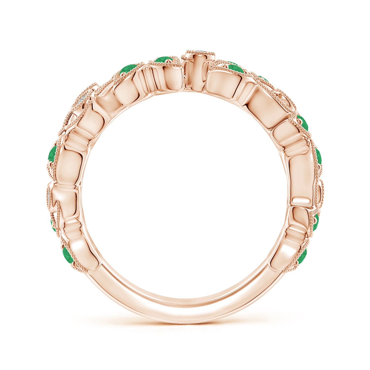 A - Emerald / 0.64 CT / 14 KT Rose Gold