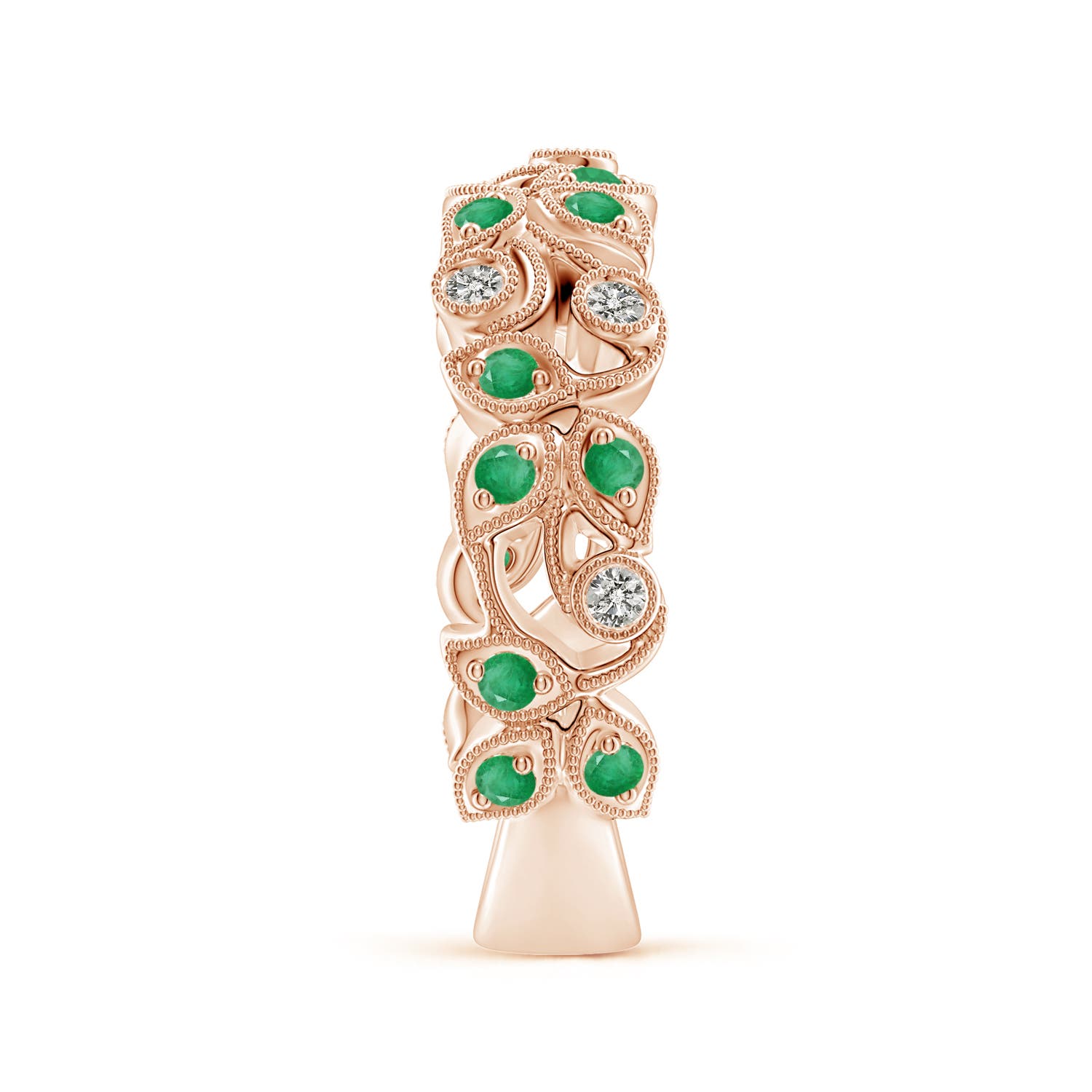 A - Emerald / 0.64 CT / 14 KT Rose Gold