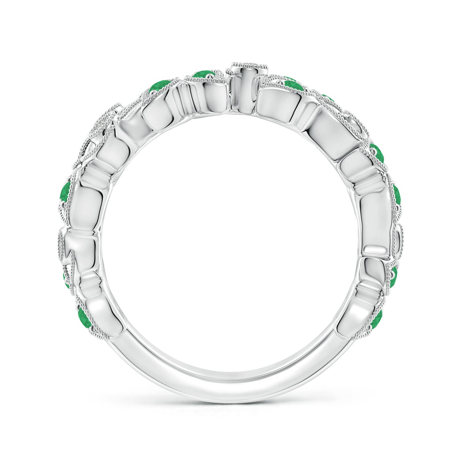 A - Emerald / 0.64 CT / 14 KT White Gold