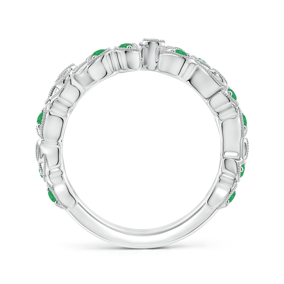 1.8mm A Nature Inspired Round Emerald & Diamond Vine Band in White Gold product image