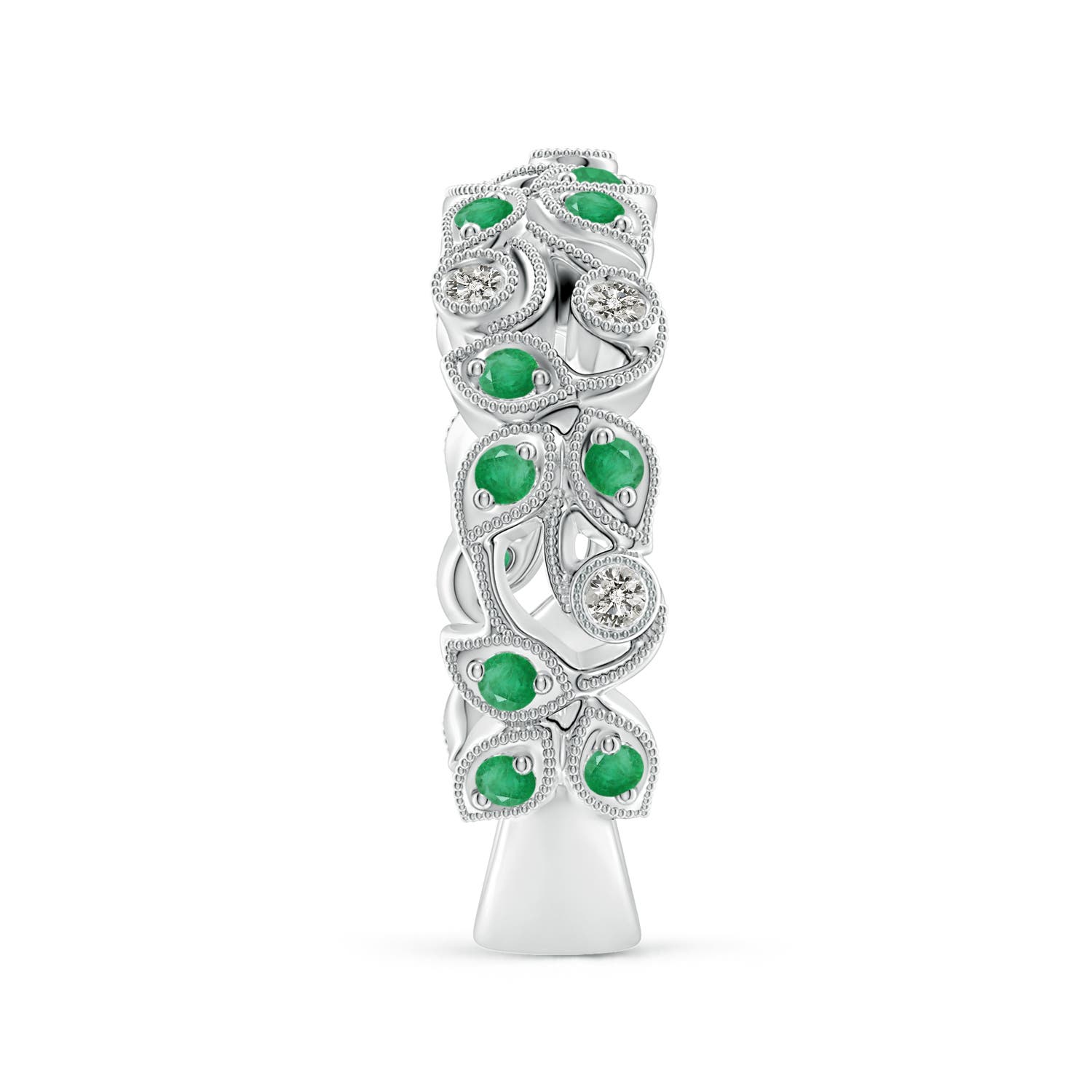 A - Emerald / 0.64 CT / 14 KT White Gold