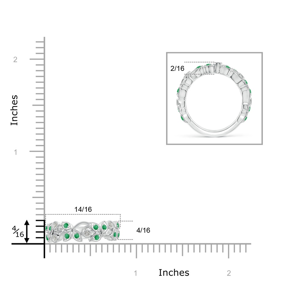 1.8mm A Nature Inspired Round Emerald & Diamond Vine Band in White Gold product image