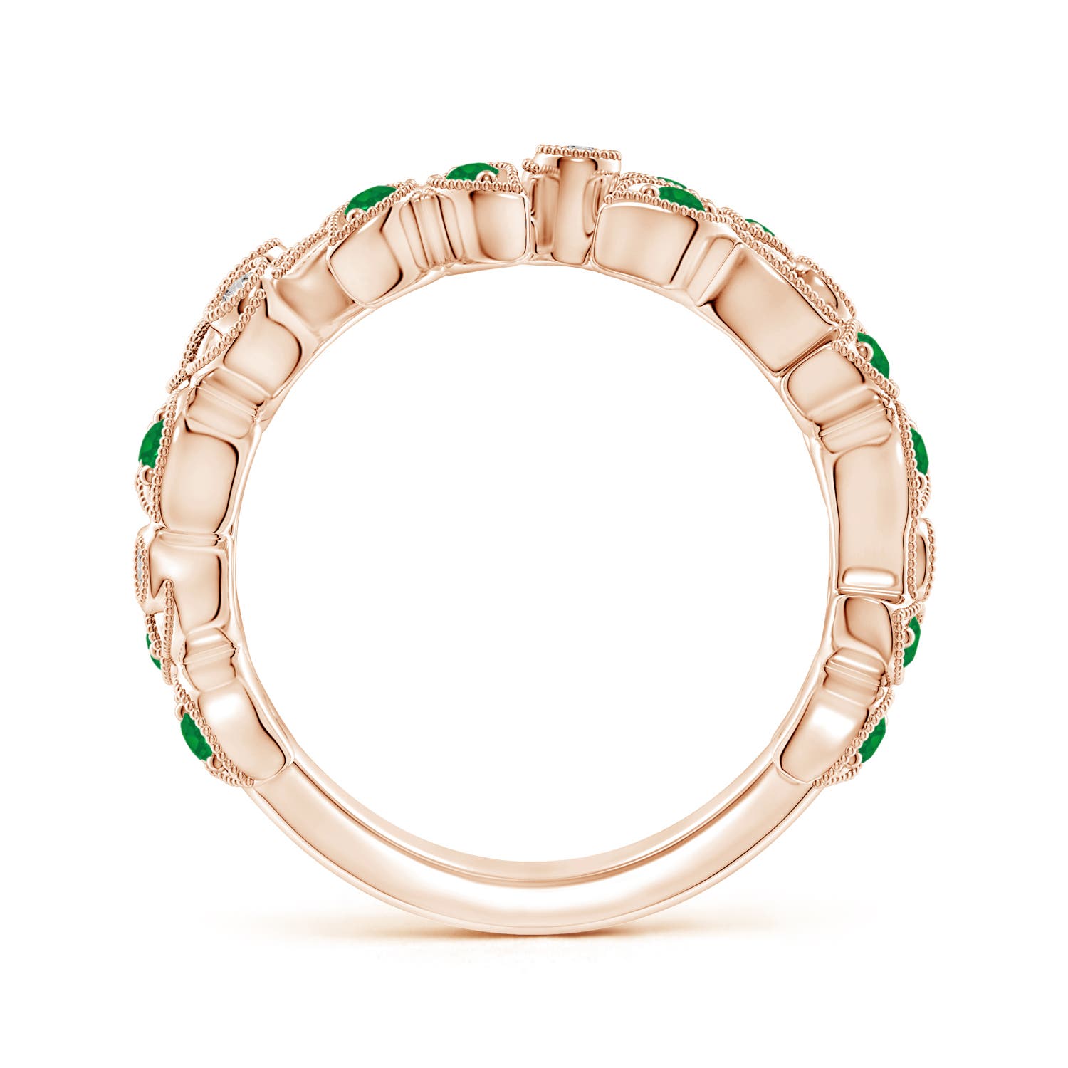 AA - Emerald / 0.64 CT / 14 KT Rose Gold