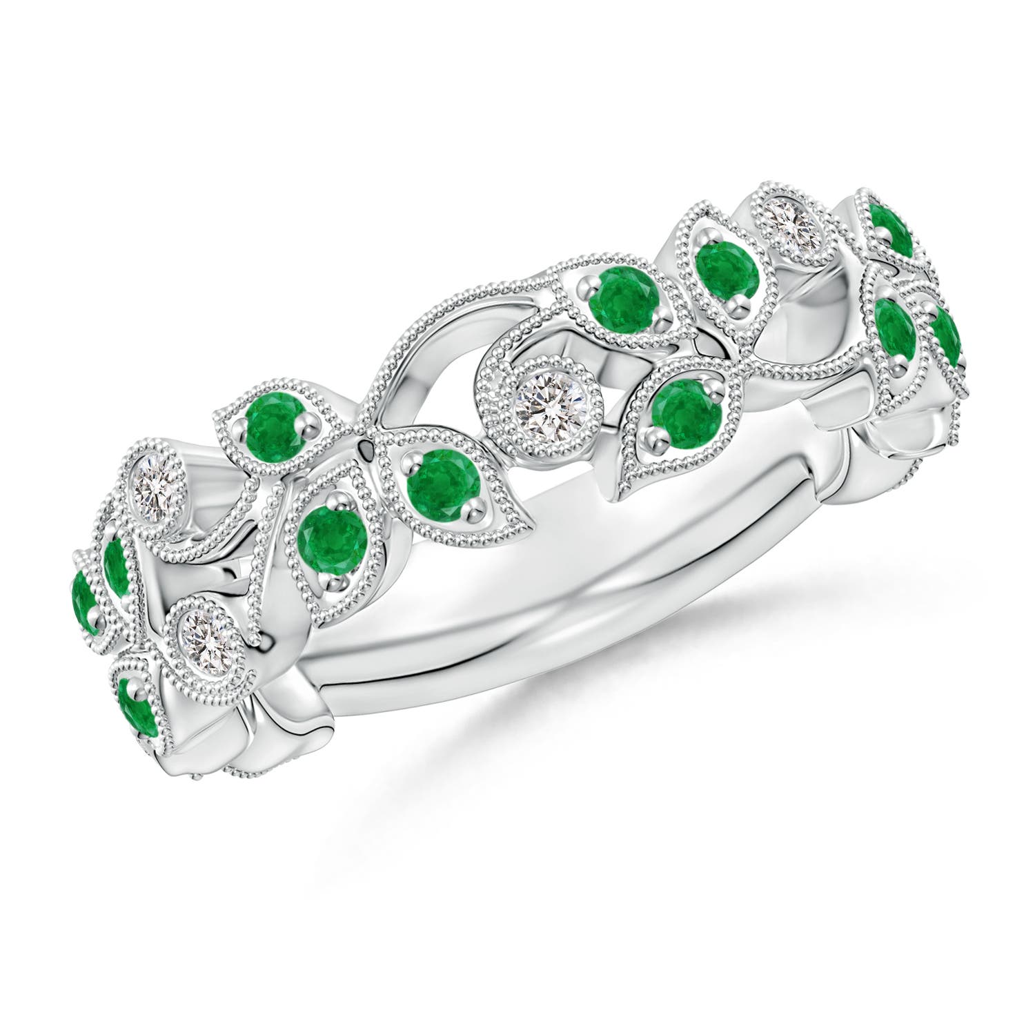 AA - Emerald / 0.64 CT / 14 KT White Gold