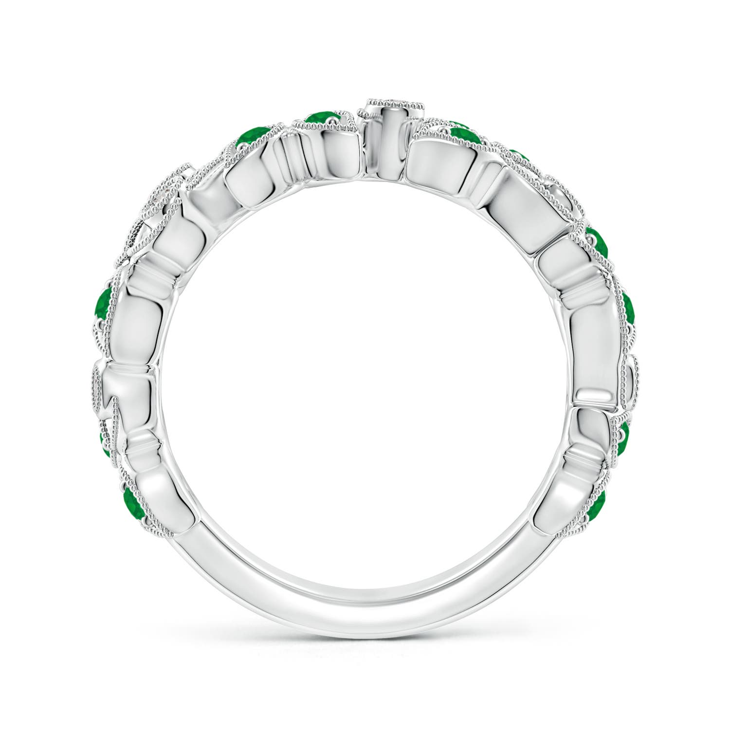 AA - Emerald / 0.64 CT / 14 KT White Gold