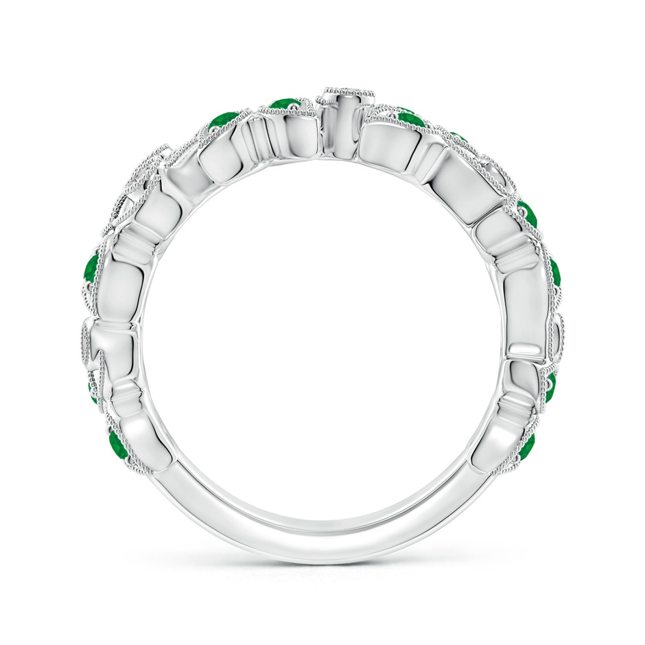 1.8mm AA Nature Inspired Round Emerald & Diamond Vine Band in White Gold product image