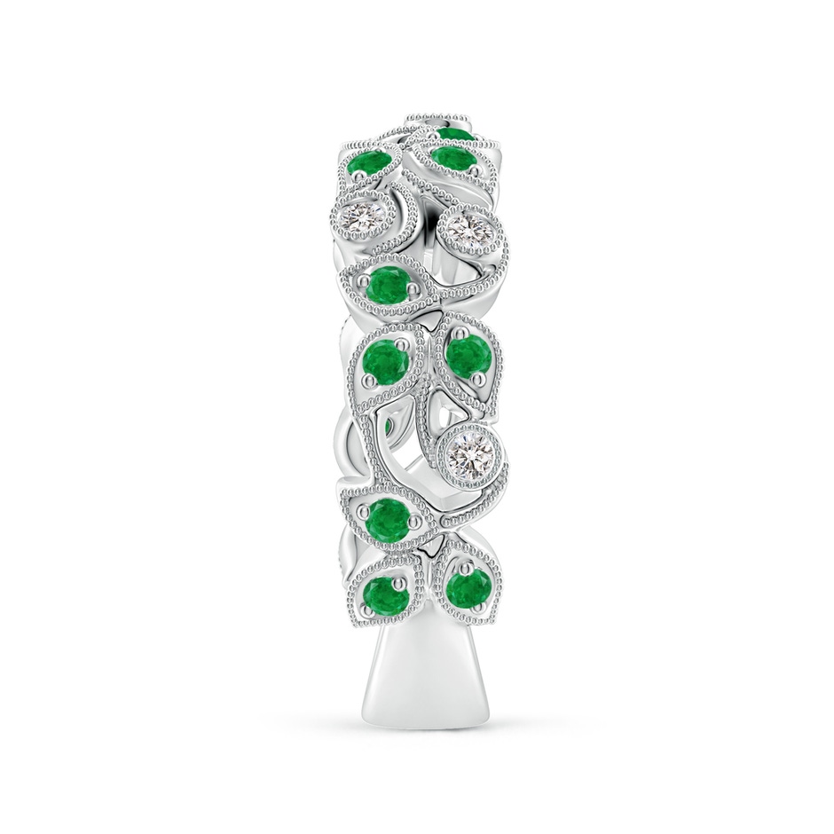 1.8mm AA Nature Inspired Round Emerald & Diamond Vine Band in White Gold product image