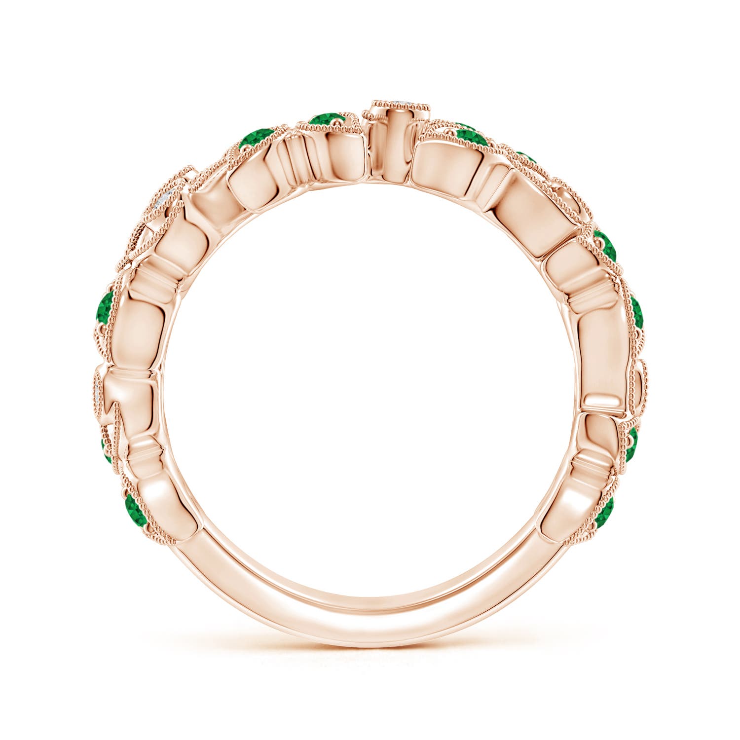 AAA - Emerald / 0.64 CT / 14 KT Rose Gold