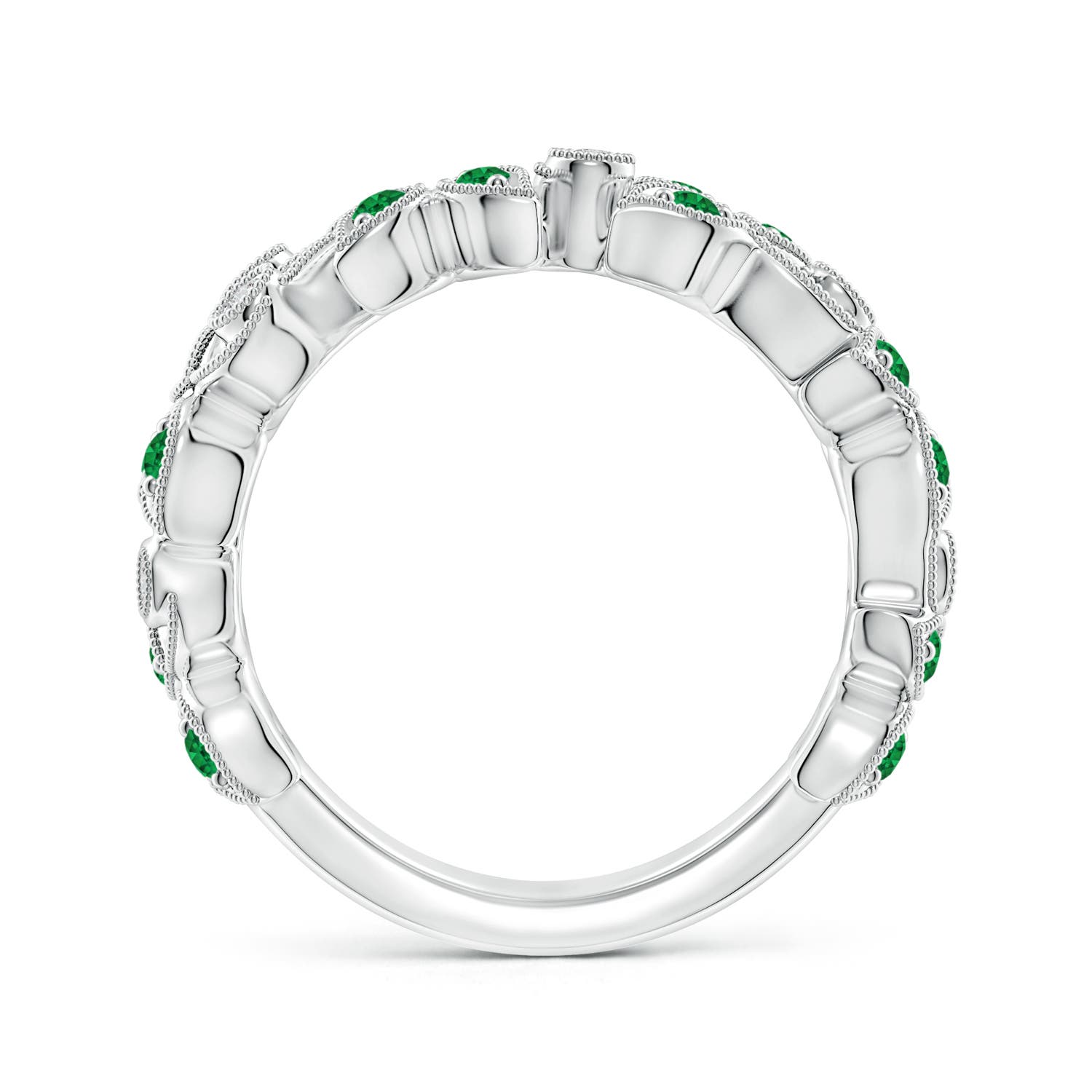 AAA - Emerald / 0.64 CT / 14 KT White Gold