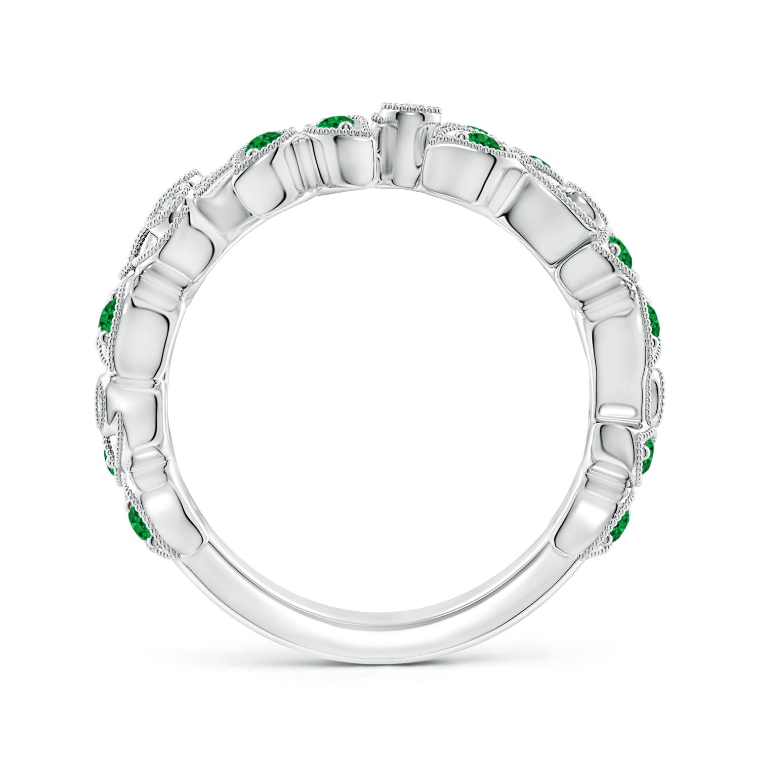 AAAA - Emerald / 0.64 CT / 14 KT White Gold