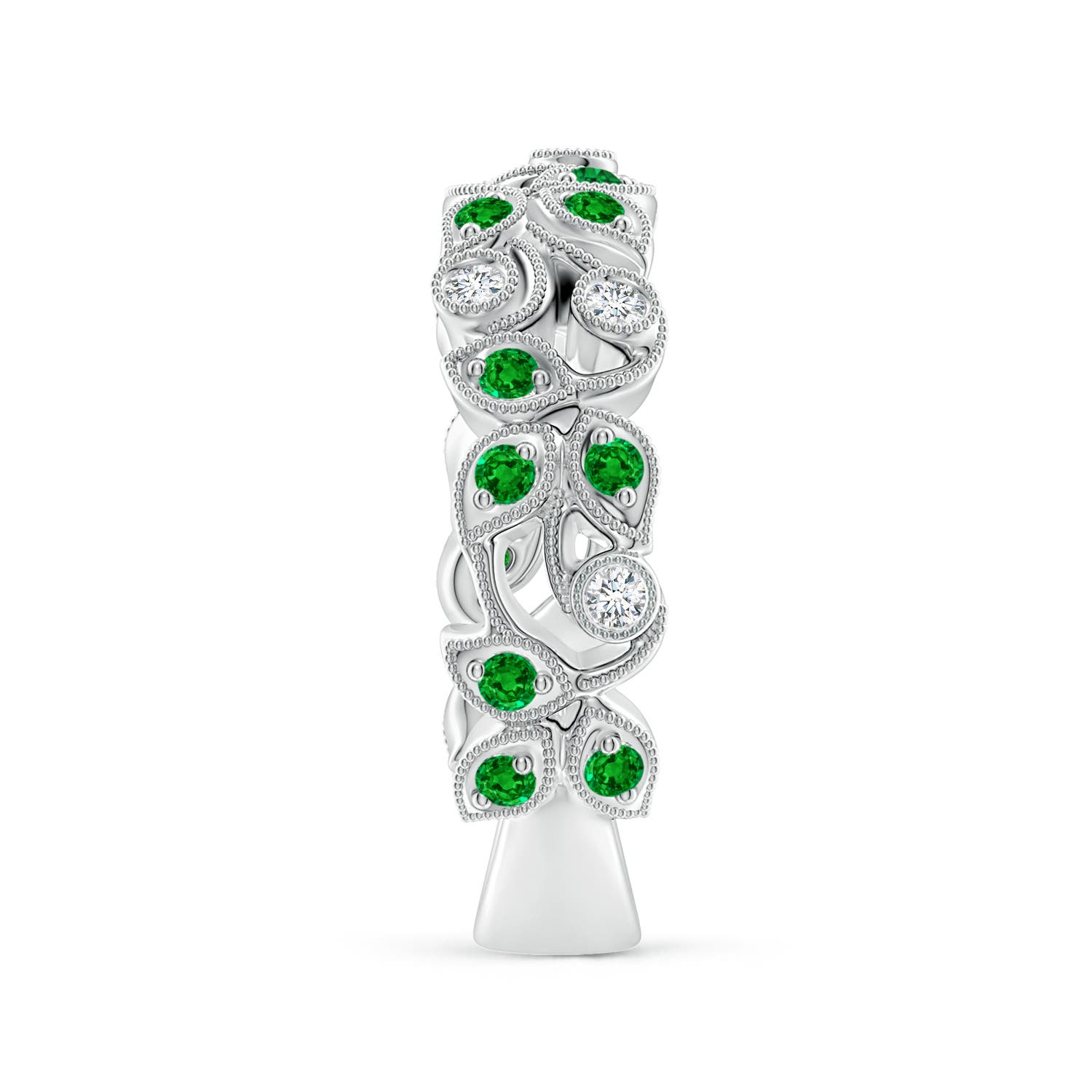 AAAA - Emerald / 0.64 CT / 14 KT White Gold