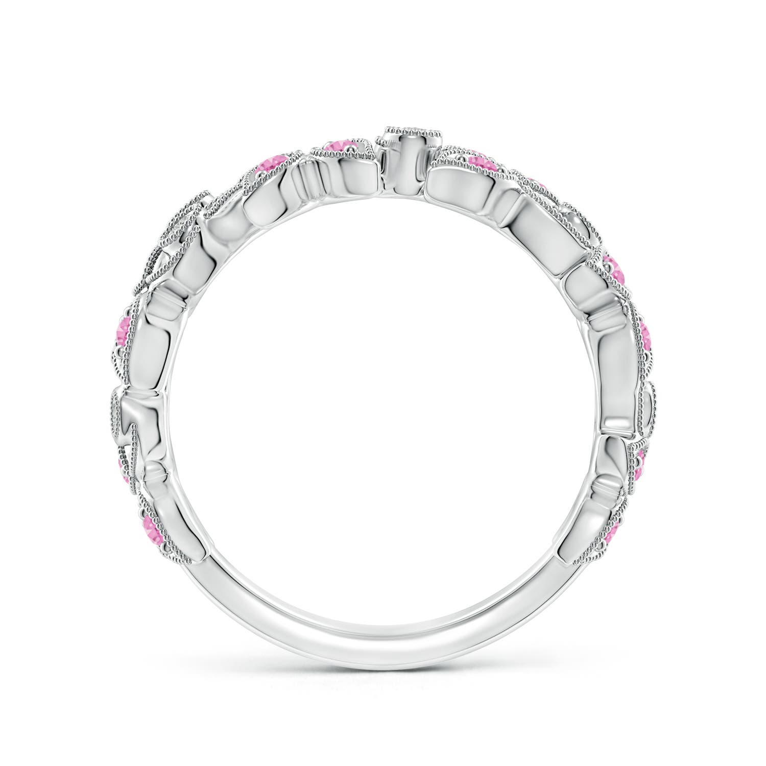 A - Pink Sapphire / 0.28 CT / 14 KT White Gold