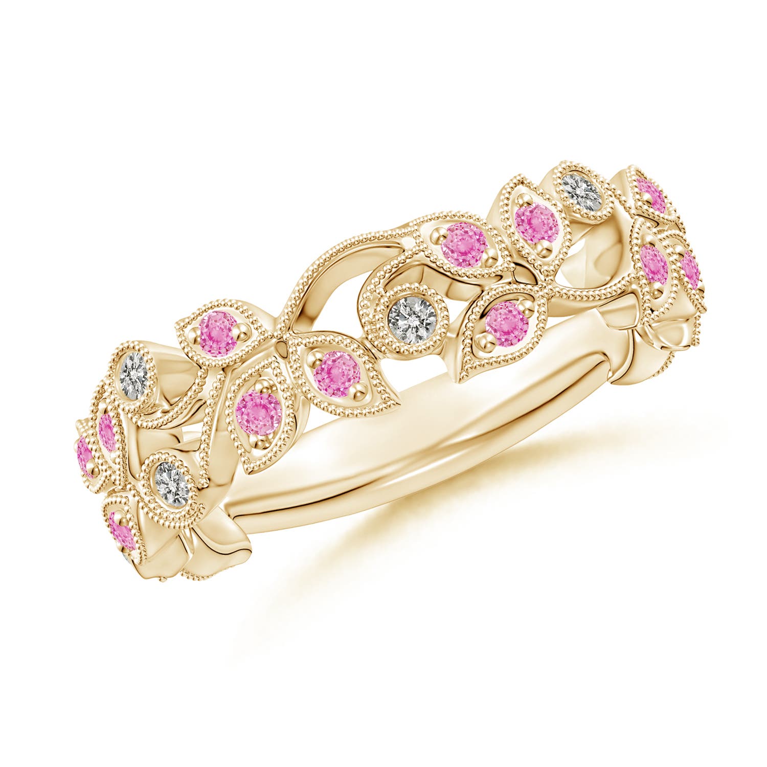 A - Pink Sapphire / 0.28 CT / 14 KT Yellow Gold